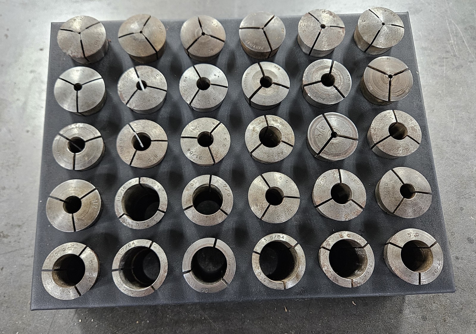 (30) Assorted 5C Collets w/ Holder