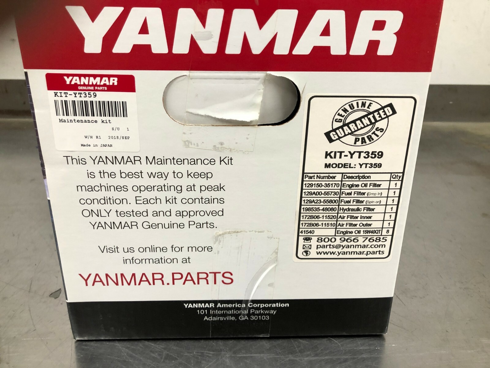 OEM Yanmar Maintenance Kit for YT359 - KIT-YT359
