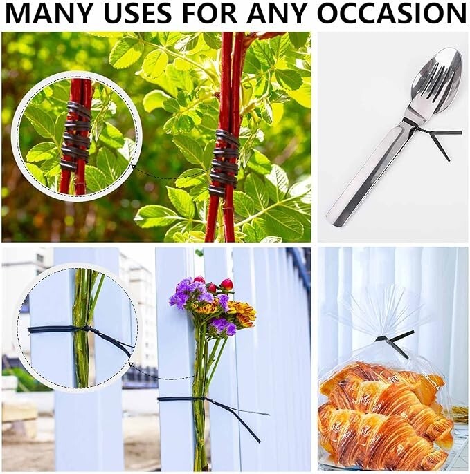 400 Pcs Twist Ties for Bags 5" Cable Ties Bag Twist Ties for Cord Twist Bread