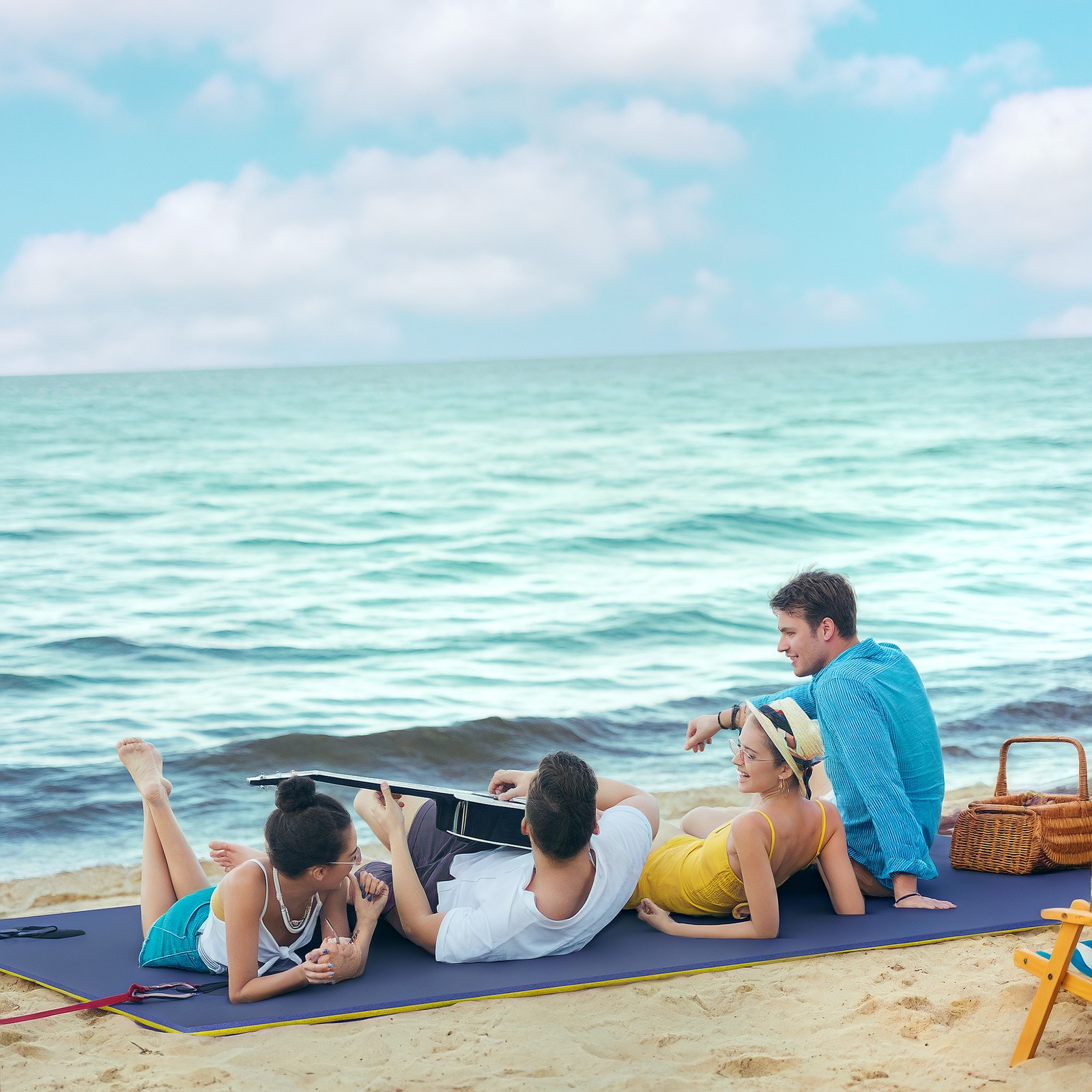 9' x 6' Lily Pad Floating Mat, Floating Water Pad for Lake, Blue