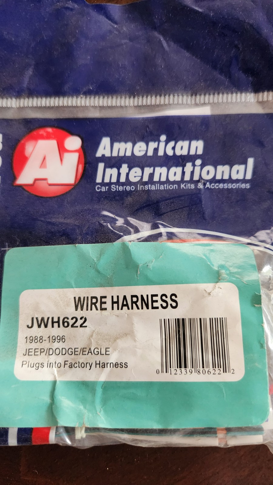 American International JWH622 Aftermarket Radio Wiring Harness w Plug