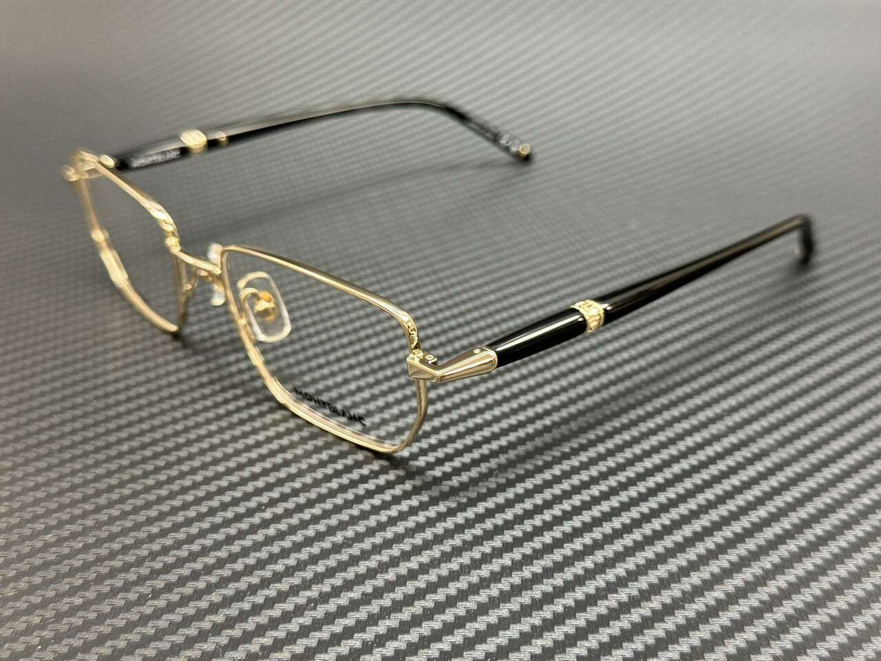 MONT BLANC MB0347O 004 Gold Black Extra Large Men's 54 mm Eyeglasses