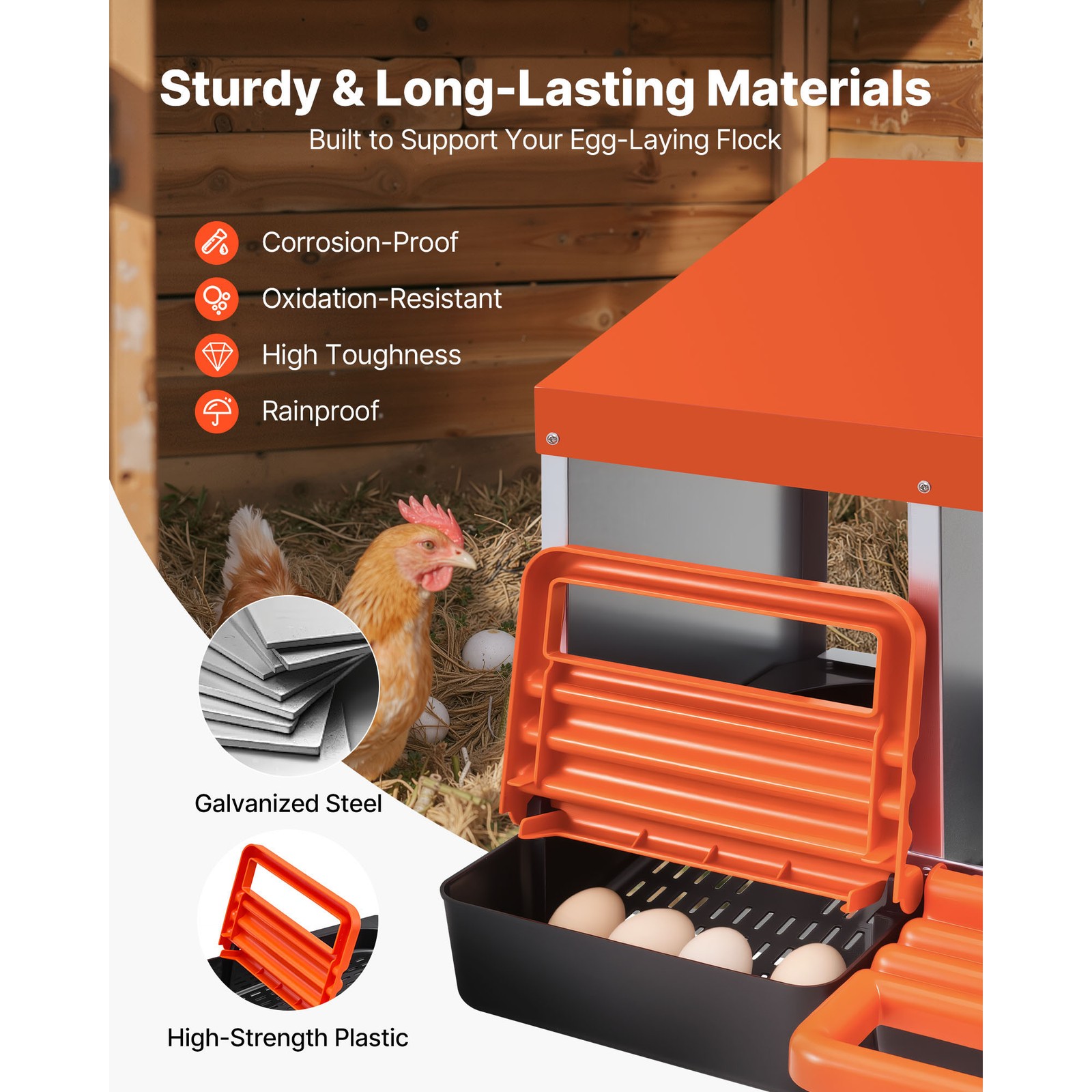Uimoso Chicken Nesting Boxes with 2 Compartments for Egg Laying