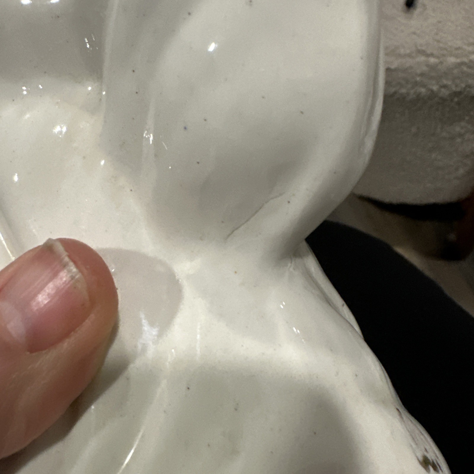 19thC STAFFORDSHIRE WHITE & GILT SEATED SPANIEL DOG Large 15 Inches Tall Rare