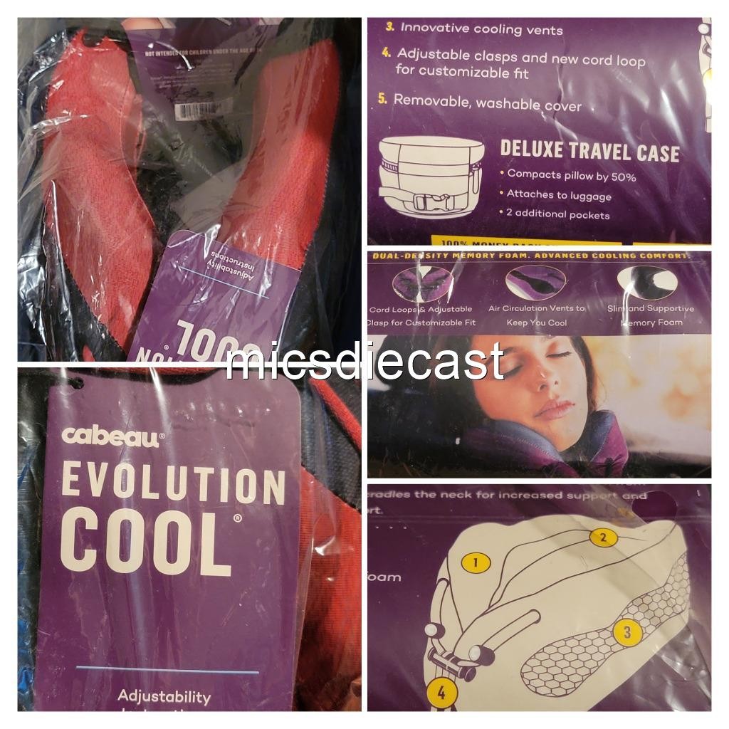 NIP Evolution Cool Cabeau Air Vent Cool Adjustable Neck Pillow Case Buckel