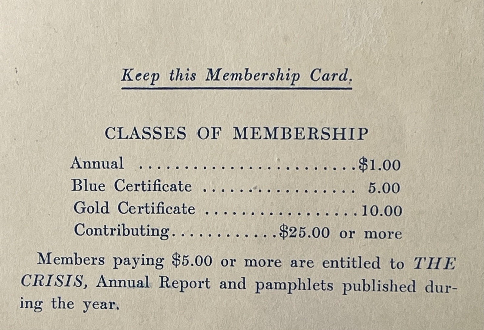 Super Early 1925 Georgia NAACP Membership Card Ga Chapter