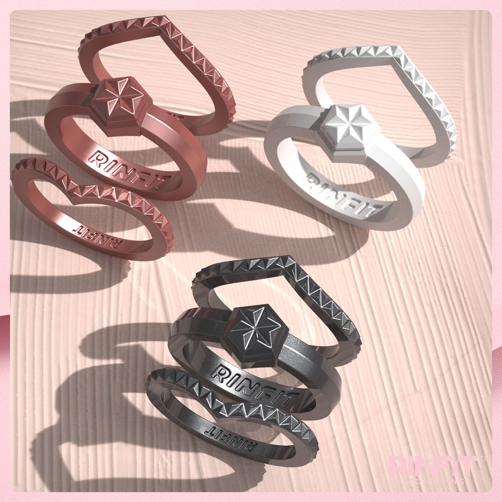 Stackable Couture Silicone Wedding Ring | Soft&Durable Band for Women by Rinfit