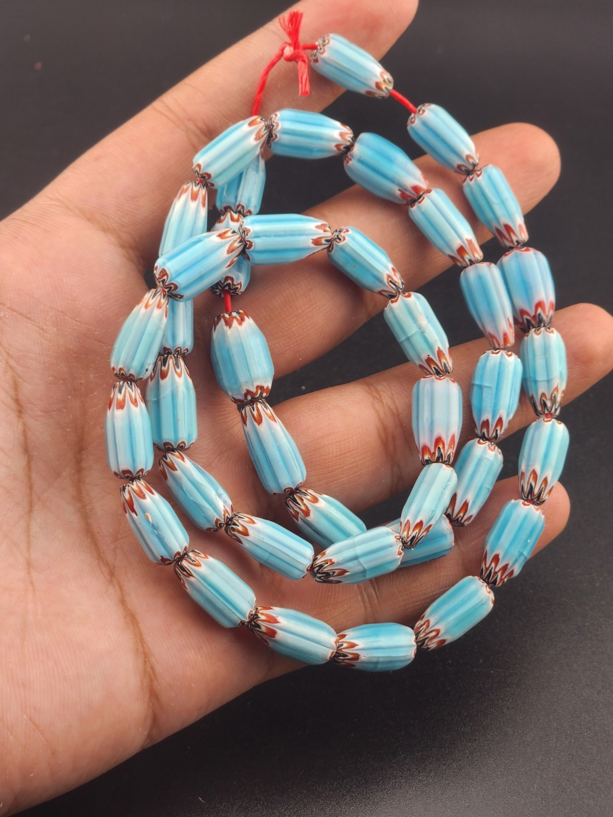 Vintage Venetian Style Chevron Trade Beads 7mm Beautiful Strings