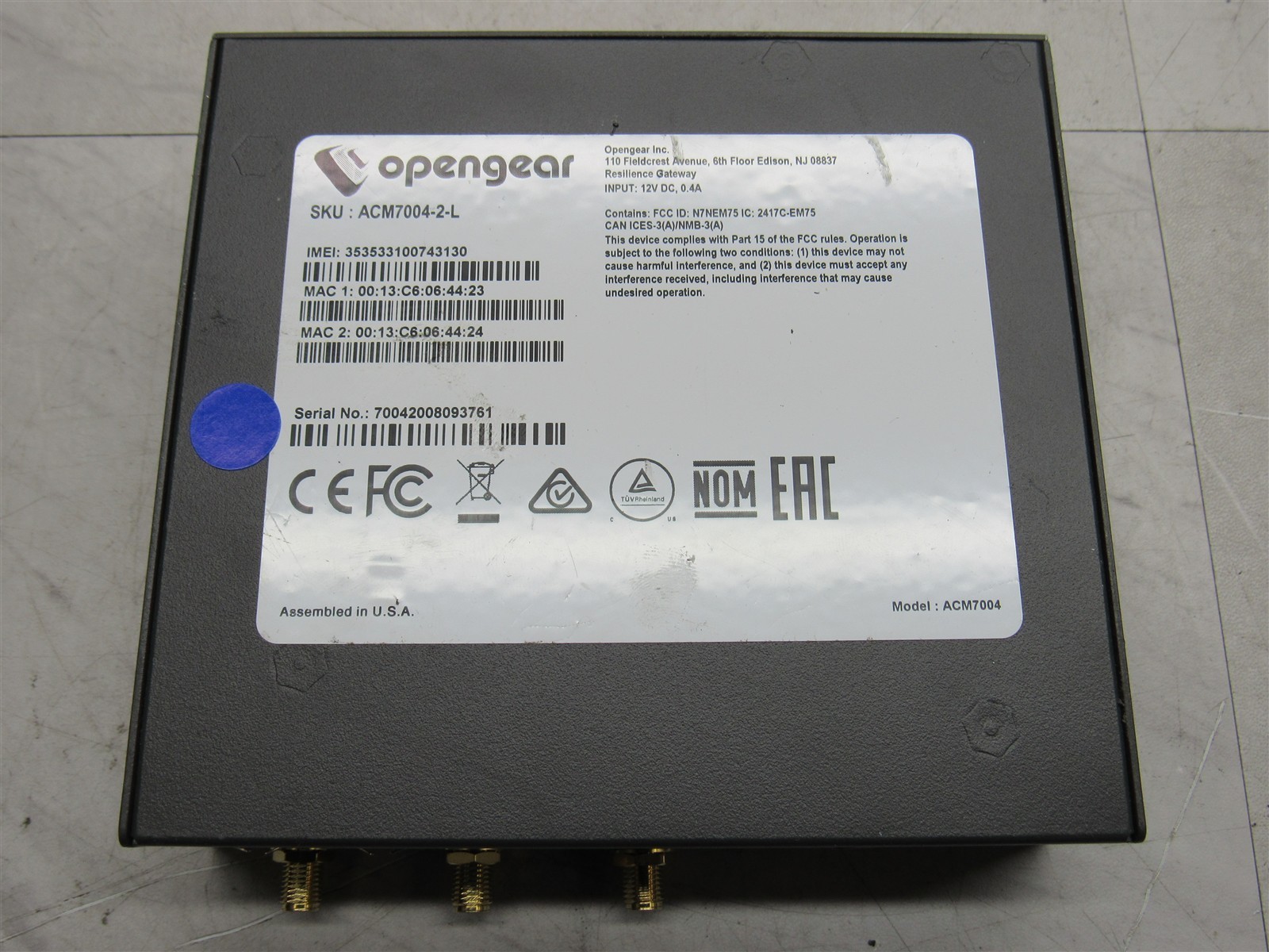 Opengear ACM7004-2-L Ethernet LTE Resilience Gateway