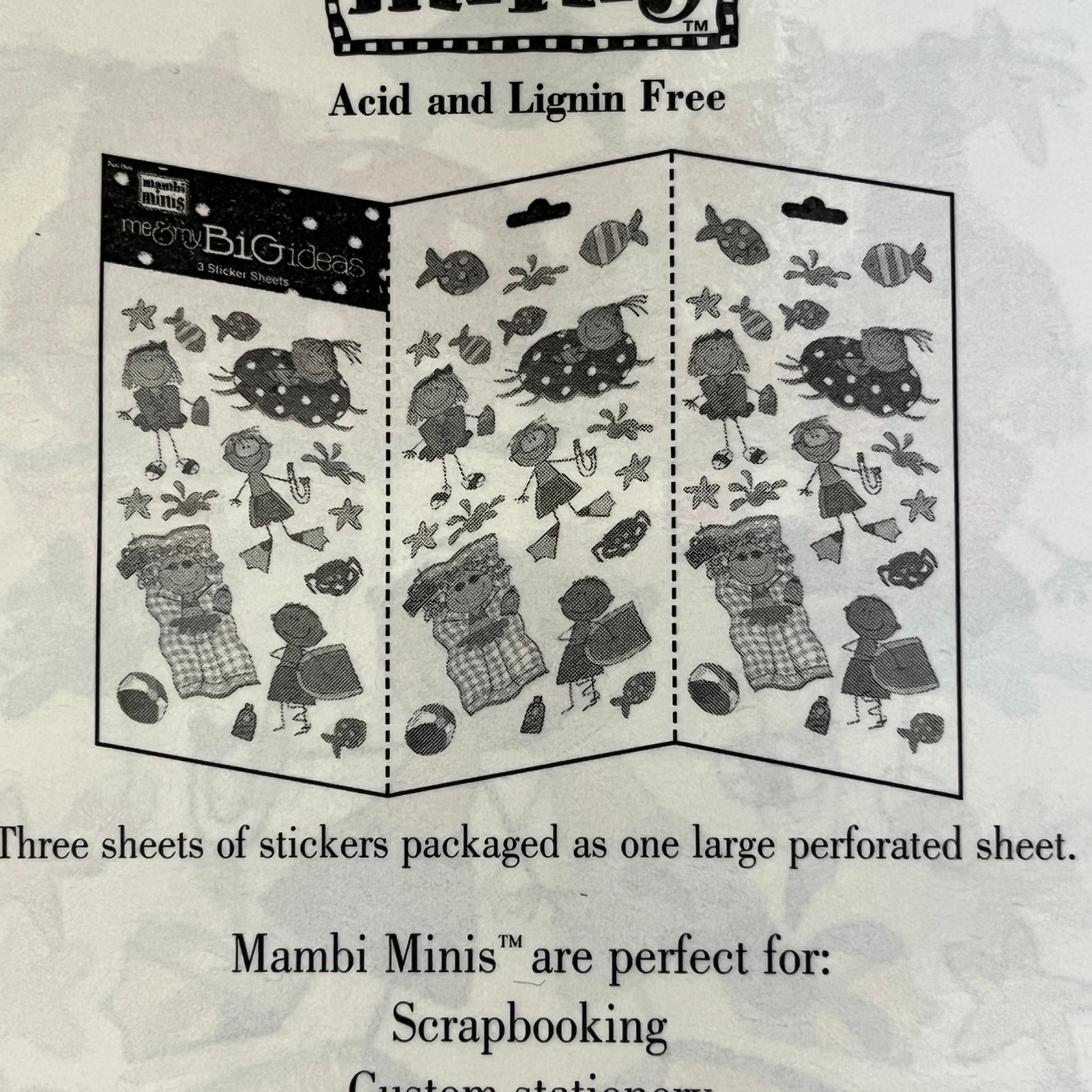 Me & My BIG Ideas Mambi Minis Summer Kids Stickers 3 Sheets Scrapbooking NEW