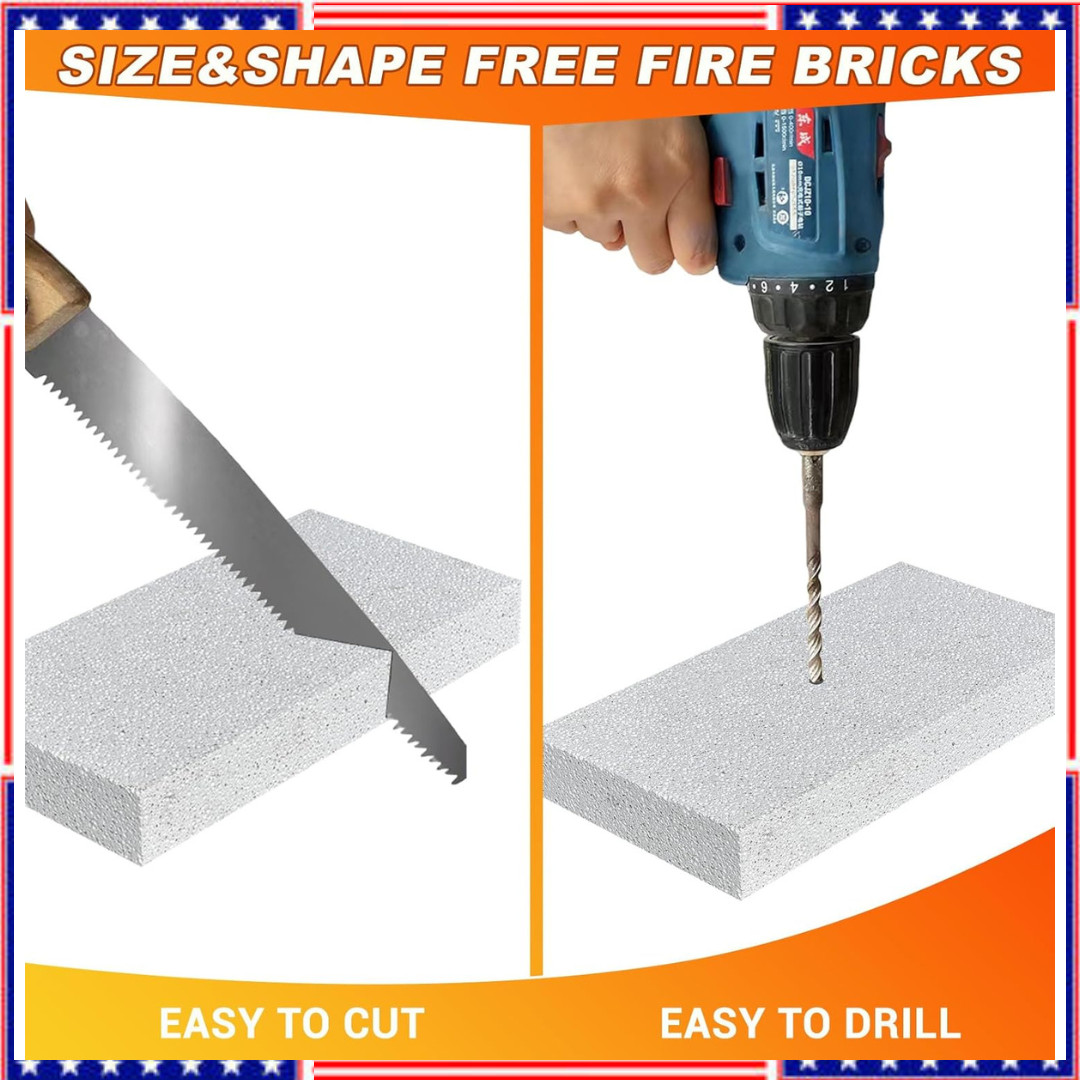 12 Pack Fire Bricks High Temp Insulated Firebrick for Wood Stove Fireplace