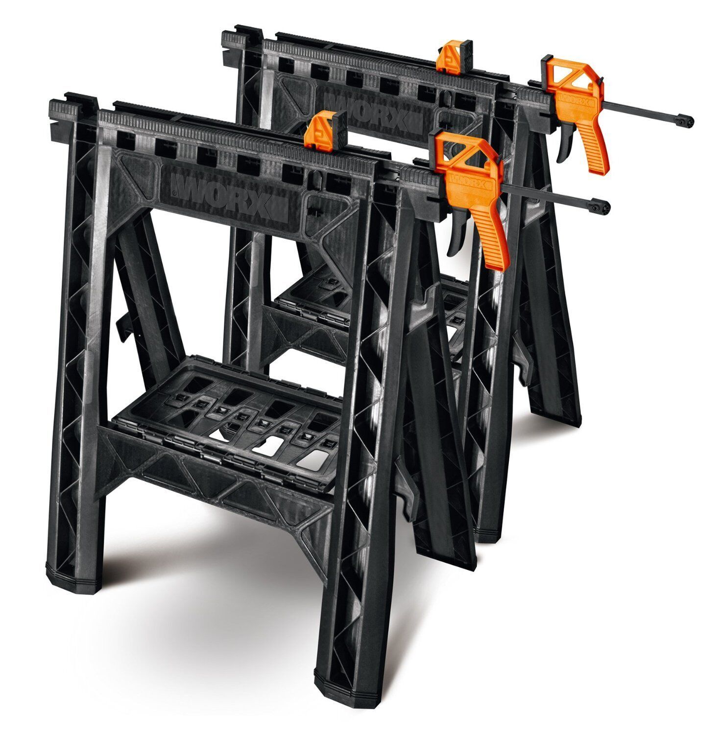 WX065 Worx Clamping DIY Versatile Sawhorses with Bar Clamps - 1000 lb Capacity