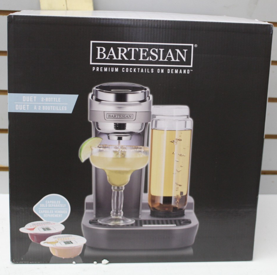 NEW Bartesian Cocktail Machine Duet Premium 2-Bottle Home Bar 55310G SEALED BOX