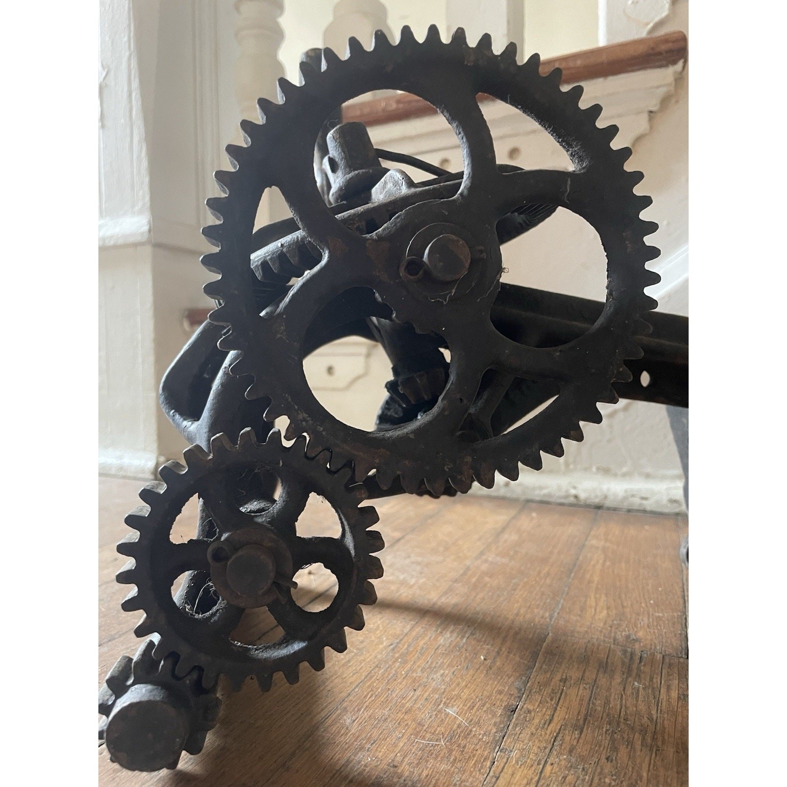 Antique Deering Blade Sharpener Grinder Farm Tool 3 Gears Cast Iron Steampunk