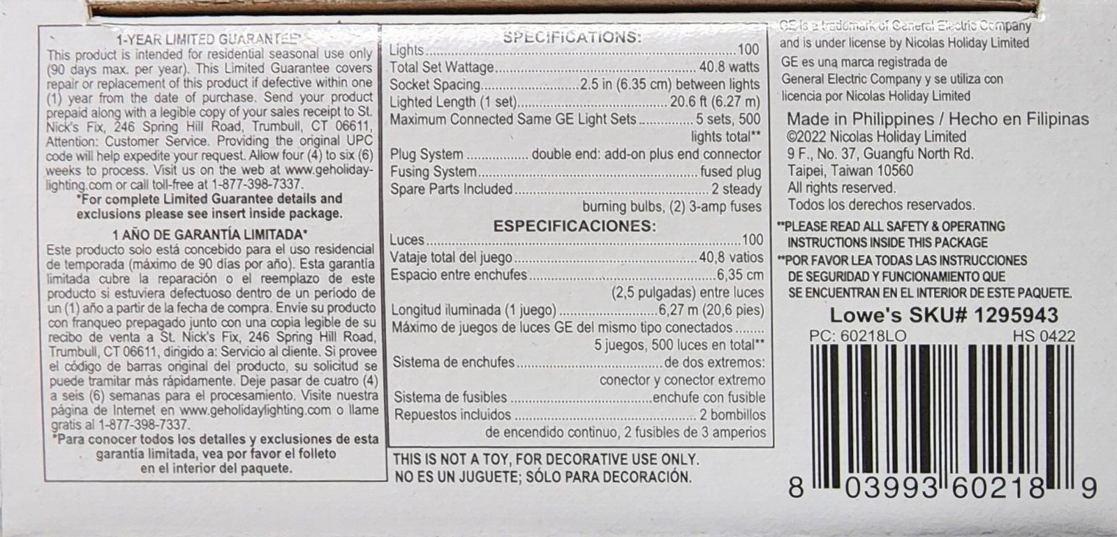 GE String-A-Long 100-Count 20.6-ft GOLD Incandescent Christmas String Lights