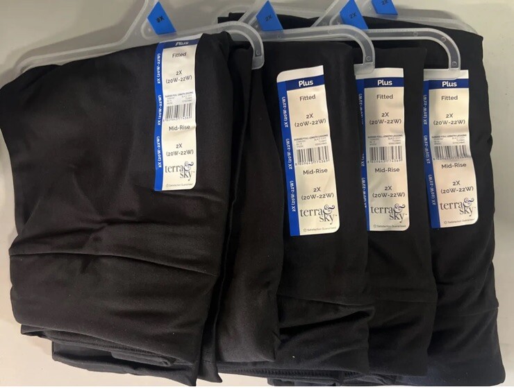 4-Terra & Sky Women's Plus Size XXL Leggens Stretch Design Fit Women Pant