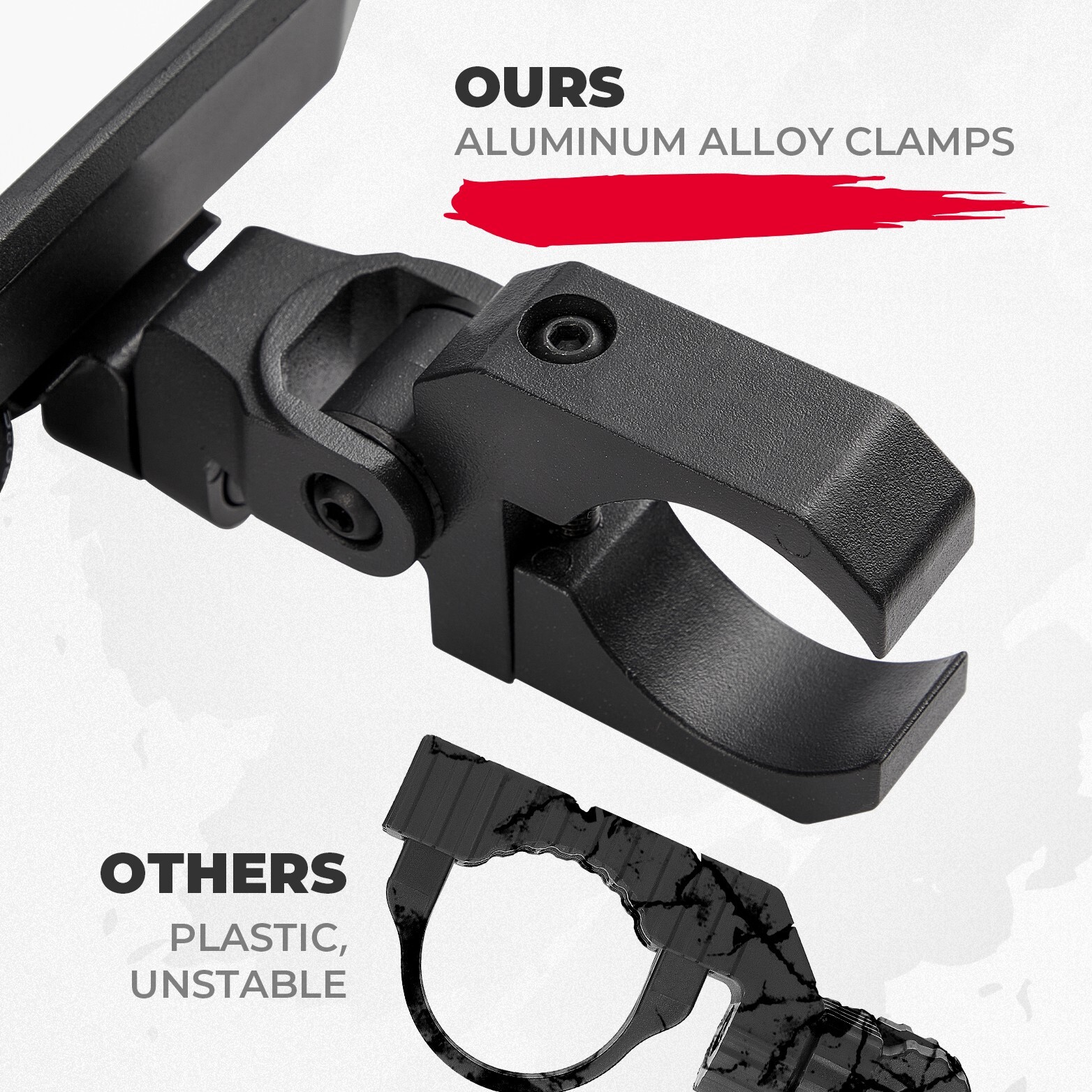 1.65"-2" UTV Rear View Center Mirror w/LED Light For Polaris RZR S 570/900/1000