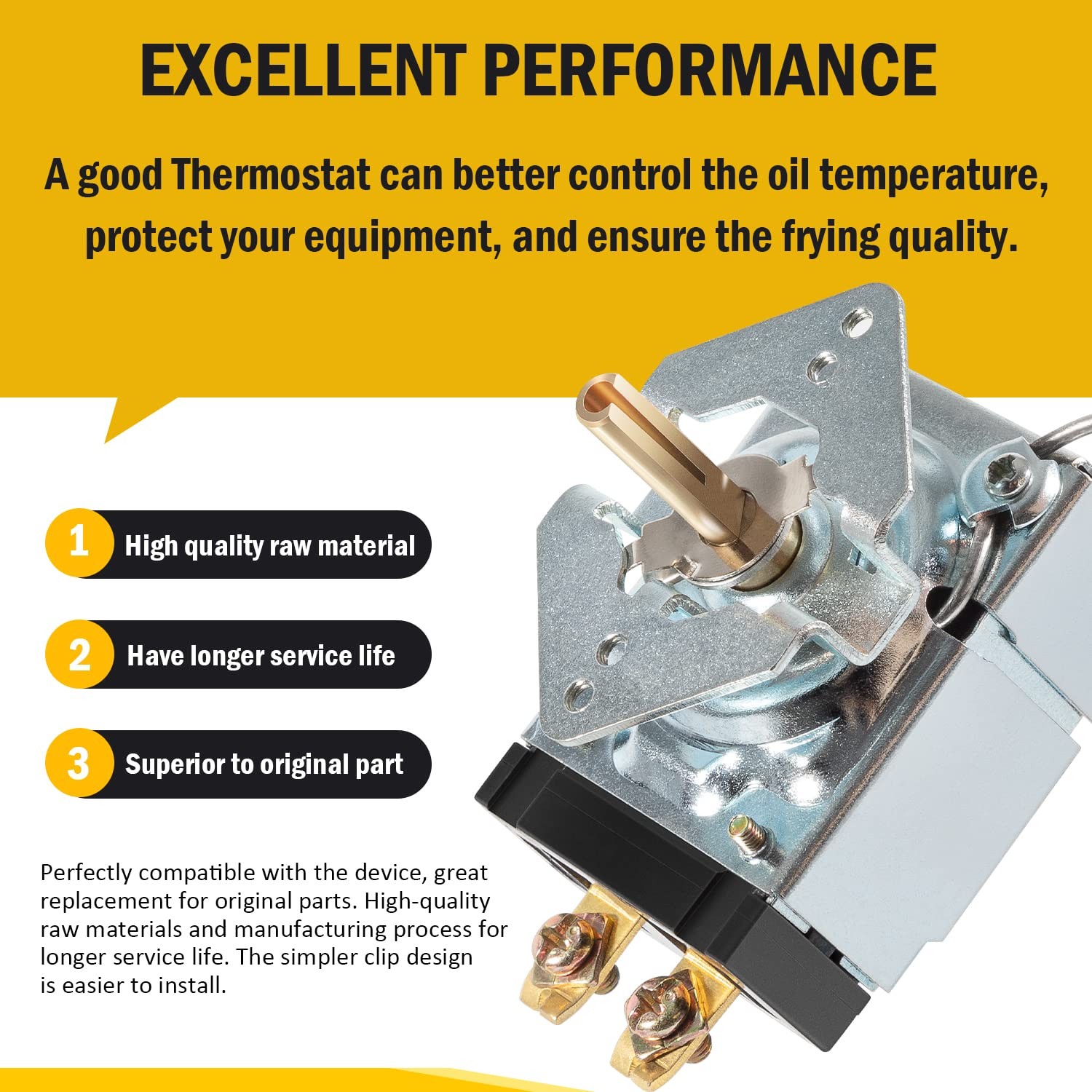 Fryer Thermostat for Pitco 60125401 Imperial 1175 11113 Blodgett Tem 200-400F