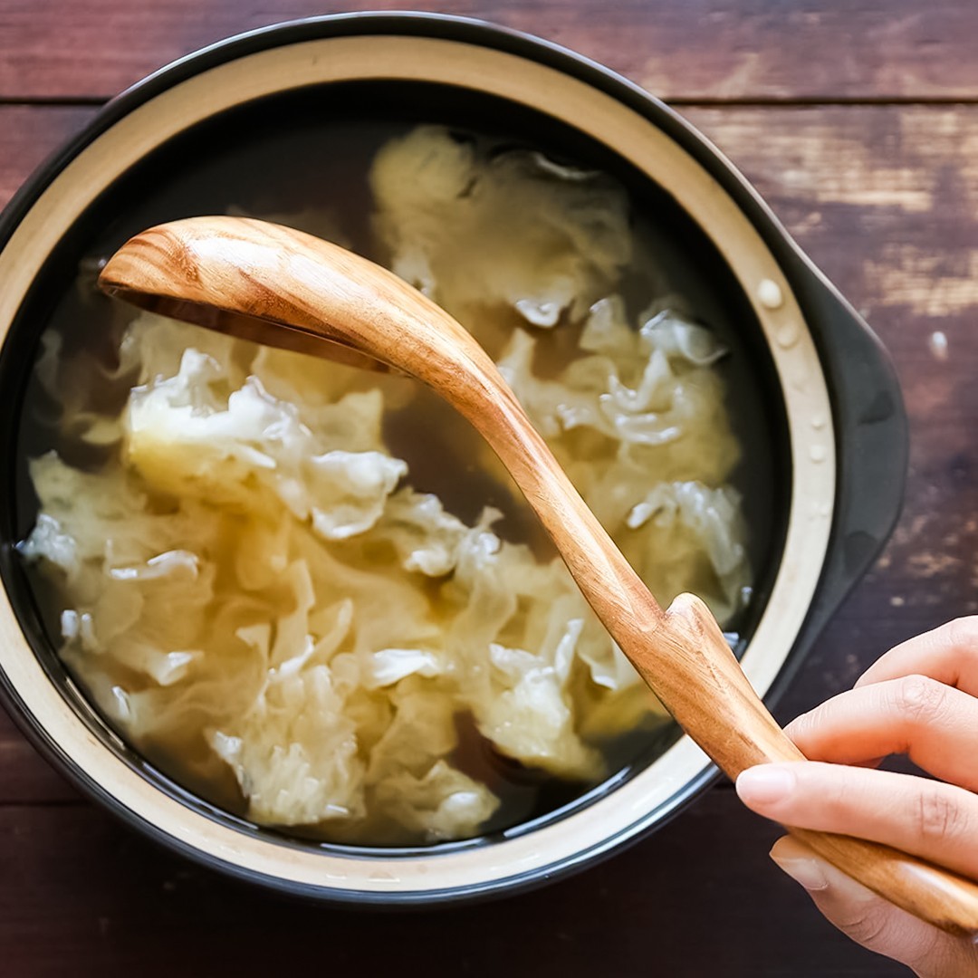 Teak Wood Ladle Set - 3 Sizes with Back Hooks for Soup, Cooking, Serving & Stirr