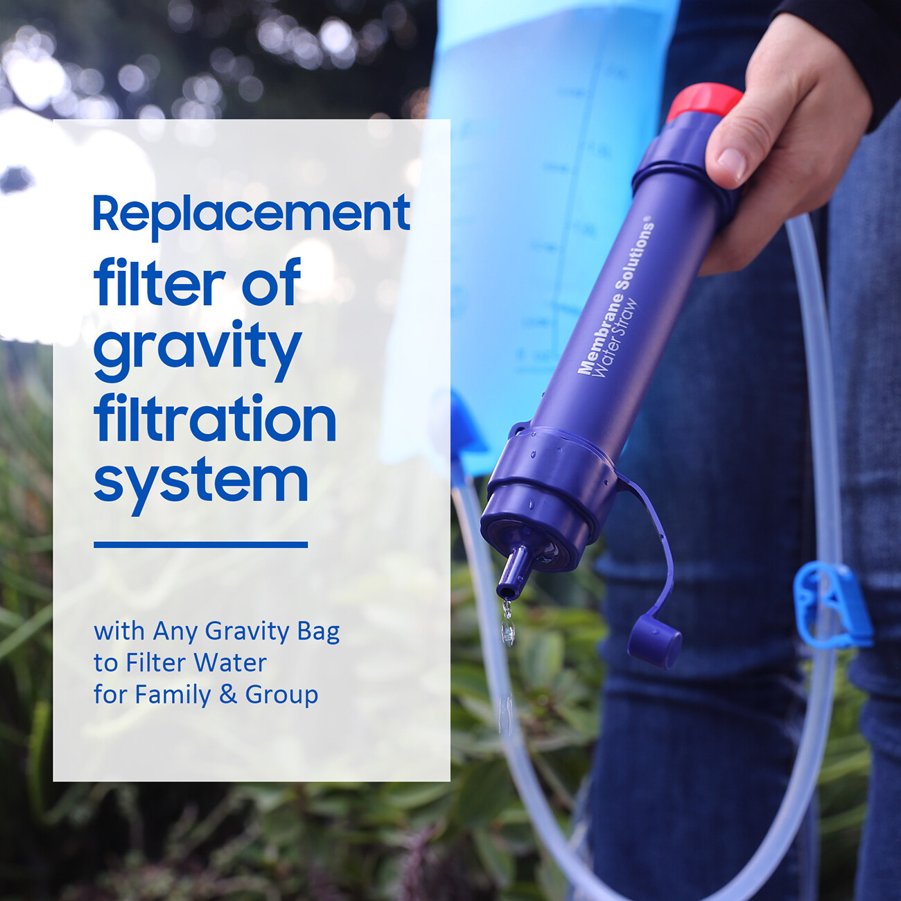 Personal Water Filter Straw|2xCollapsible Water Storage Bags|Portable Filtration