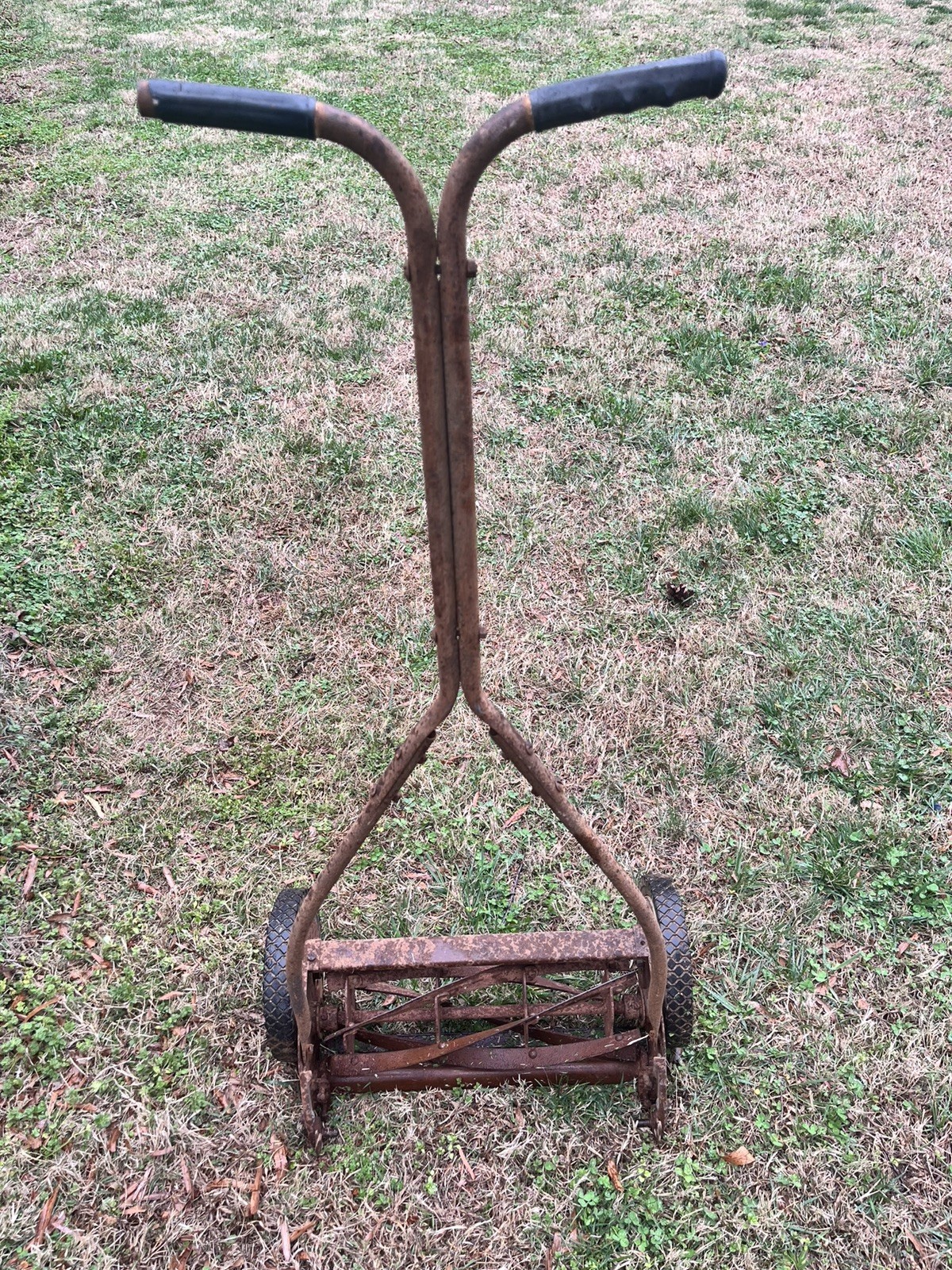 Antique Vintage Rotary Reel Push Mower for Repair or Parts