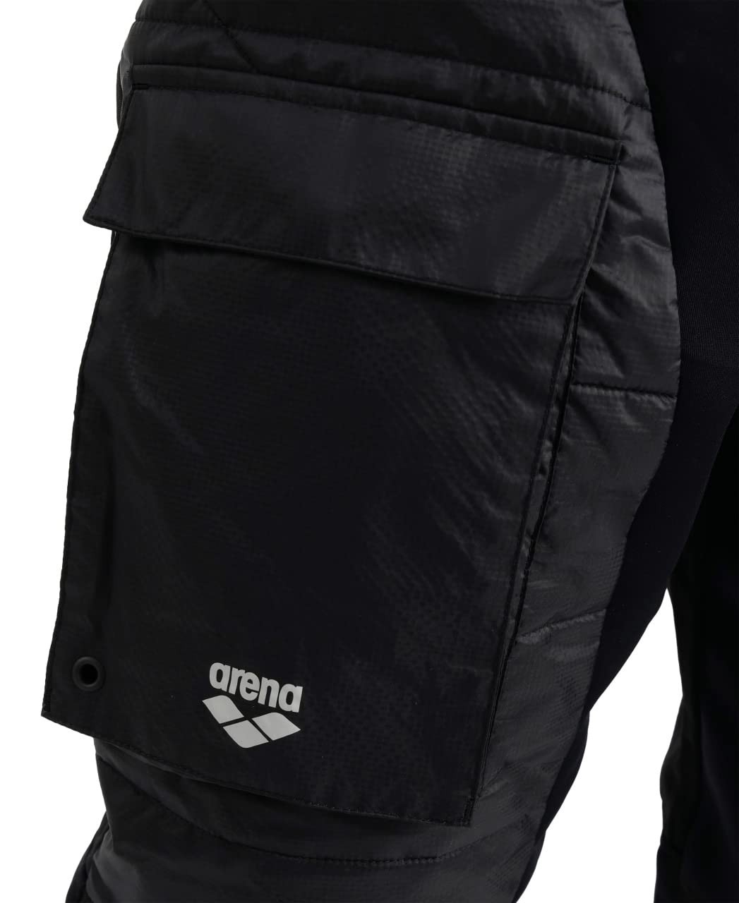 ARENA Men's Team Half-Quilted Tech Cargo Water Repellent Pant, Black, Small