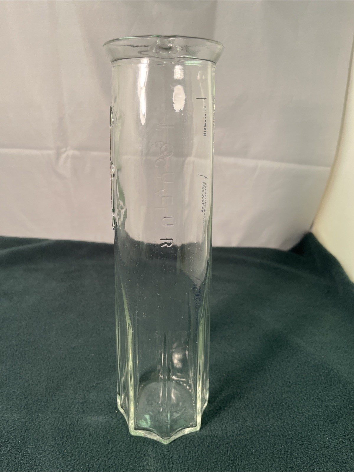 VTG St. Germain Special Liqueur 1L Cocktail Carafe with Recipe Markings, NO ROD
