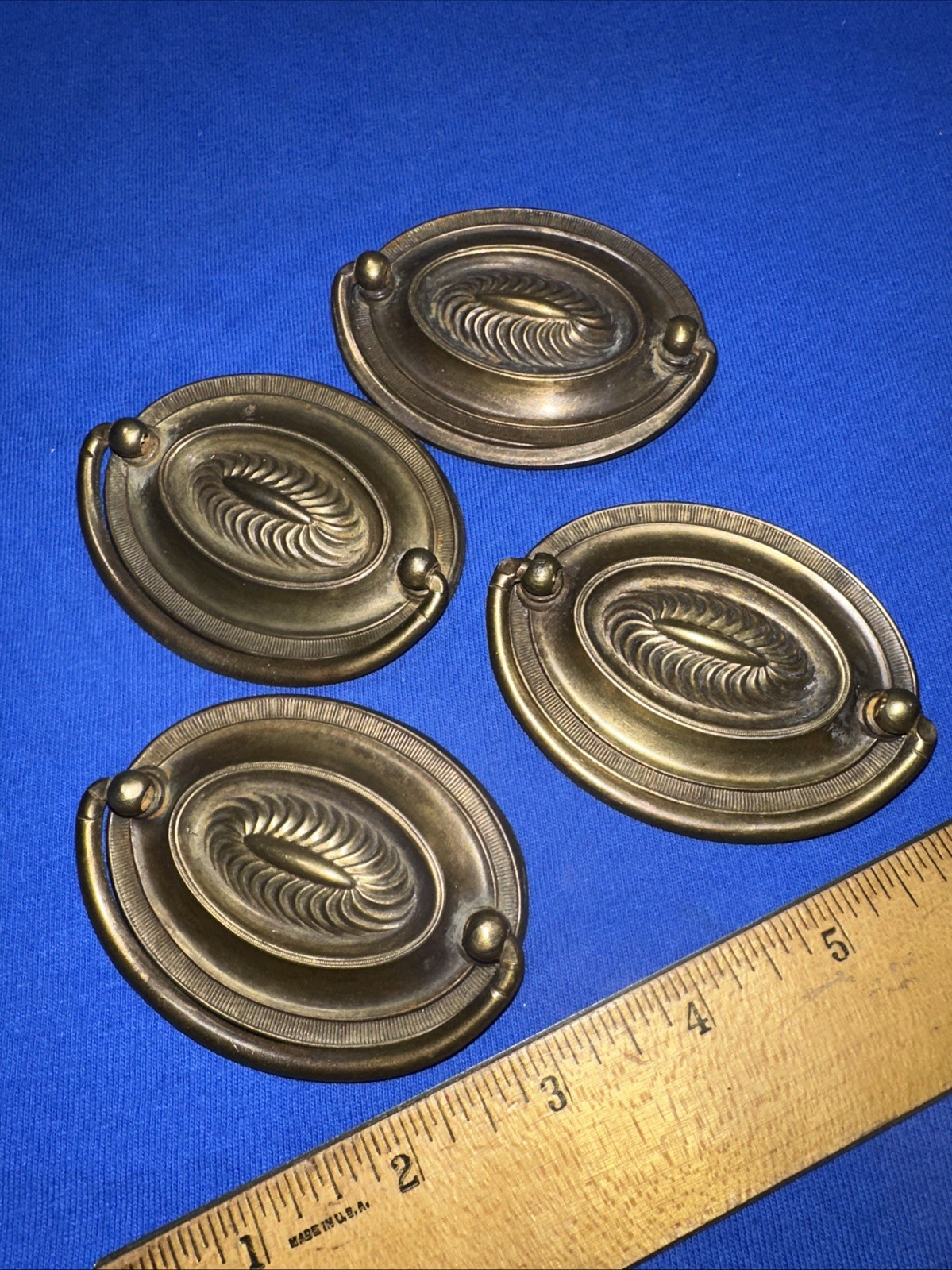 4 Vintage Drop Handle Drawer/Door Cabinet Pulls Elegant Design! 2.5 inch Hole