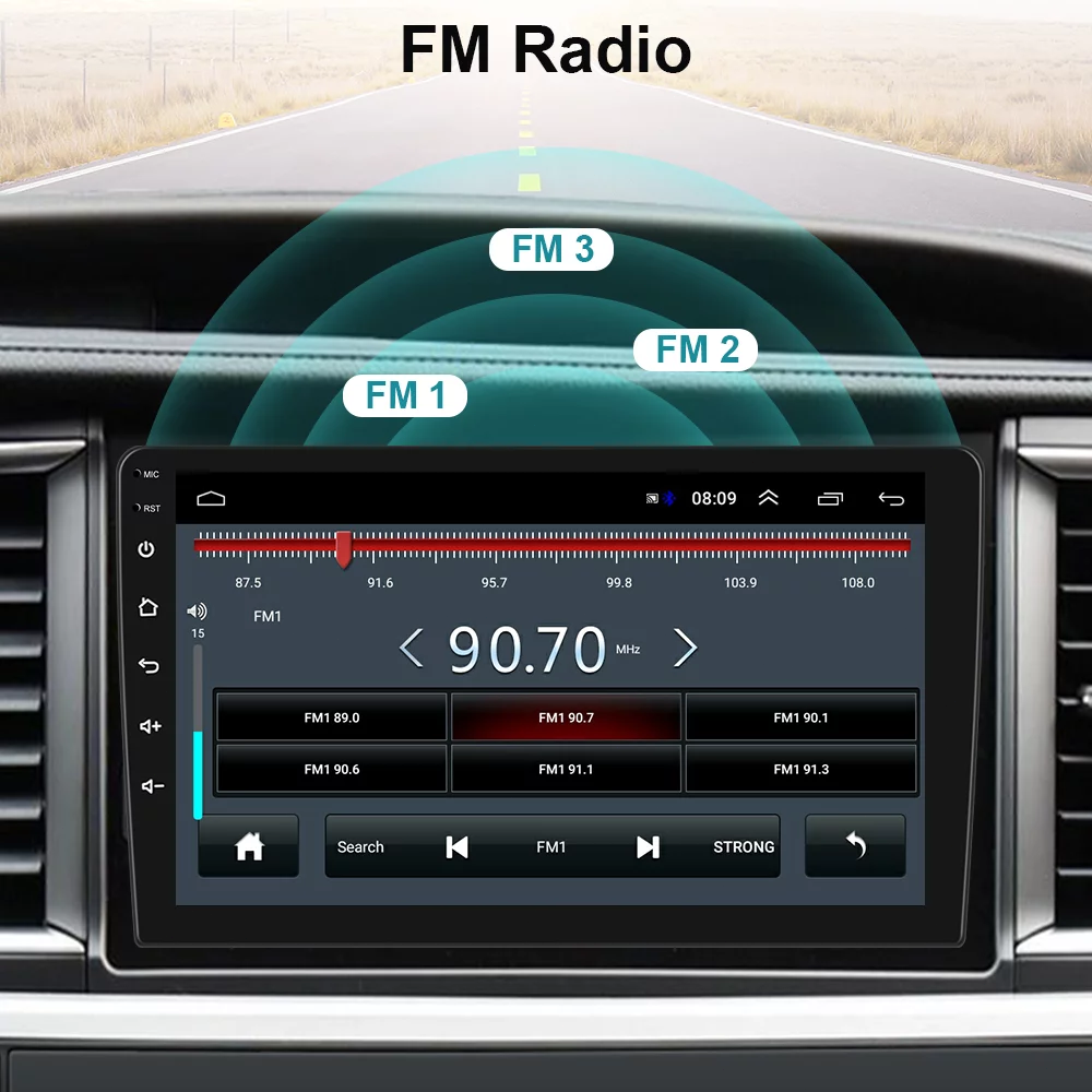 Single 1 Din Android 13 Carplay Car Stereo Radio GPS WIFI BT Touch Screen 10.1"