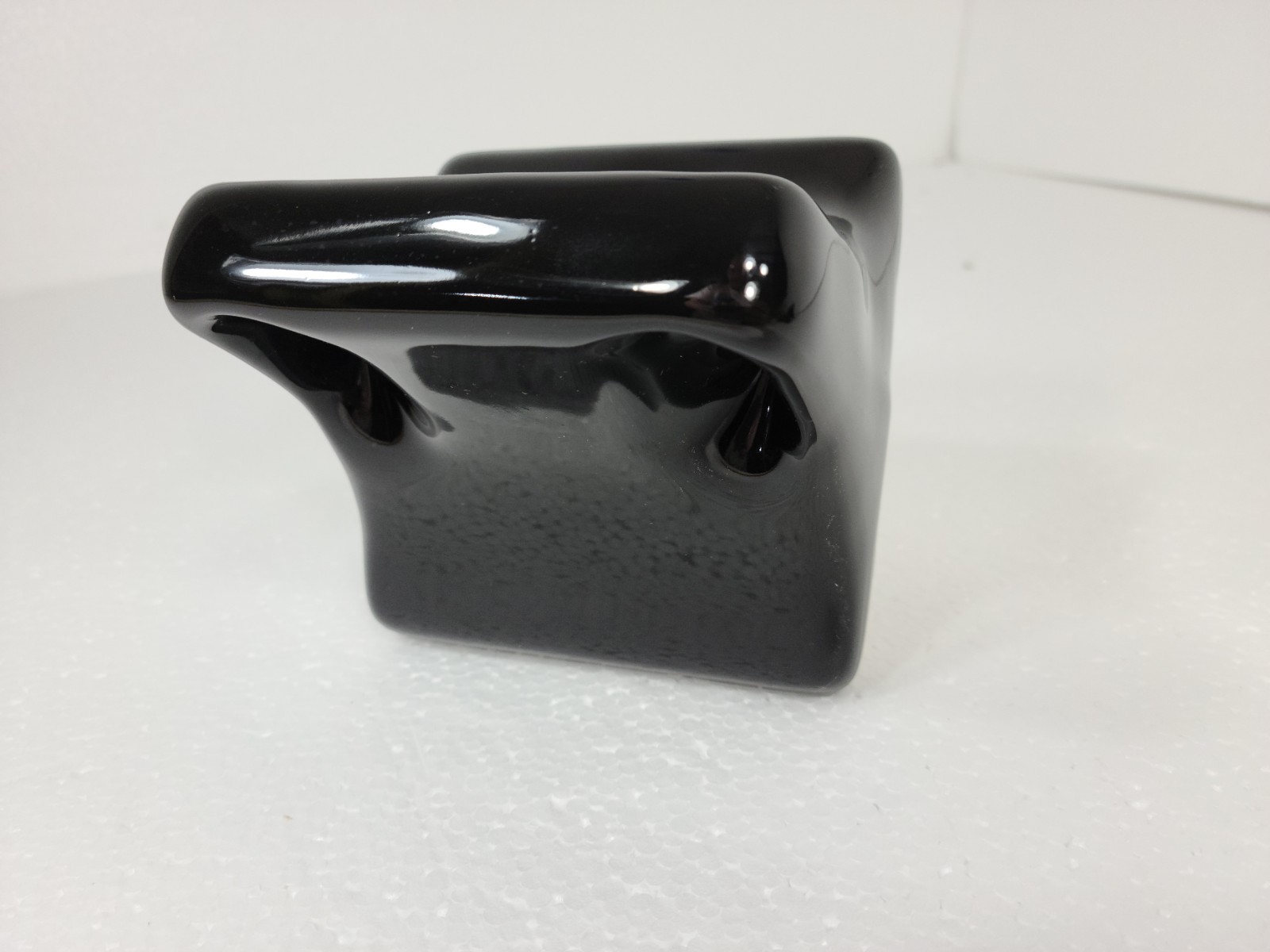 Vintage Black Ceramic Tile Soap Dish Tumbler Cup Tray Toothbrush Holder Set