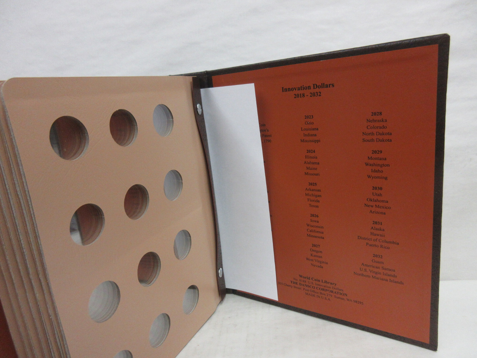 Dansco Coin Album #8188 US Innovation Dollar 2018-2024 w Proofs 7 Page Album NEW