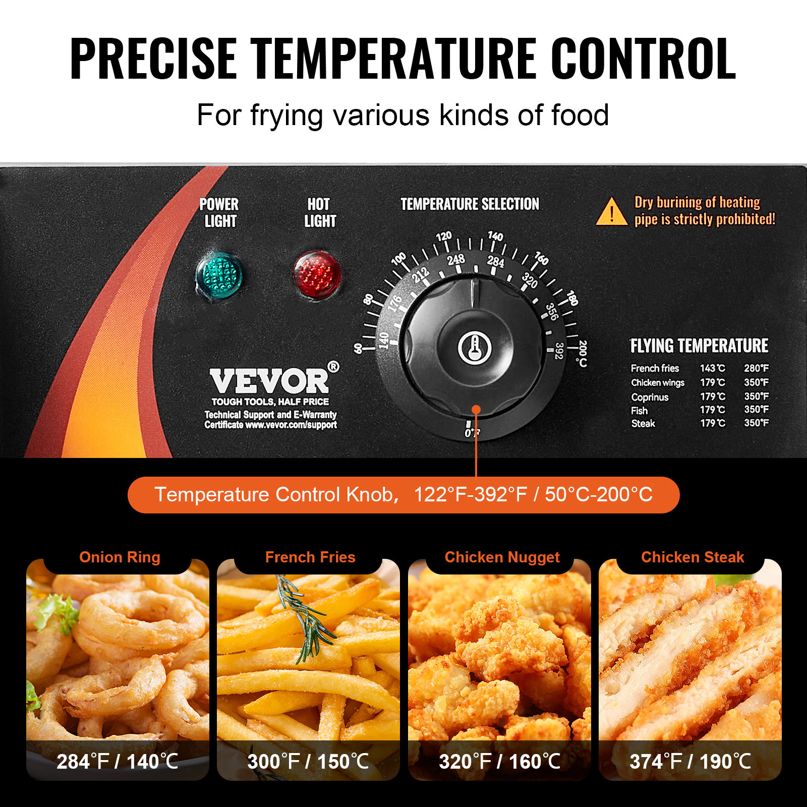 VEVOR Commercial Electric Deep Fryer Countertop Fryer 3000W Dual Tank 2x9Qt/8.6L