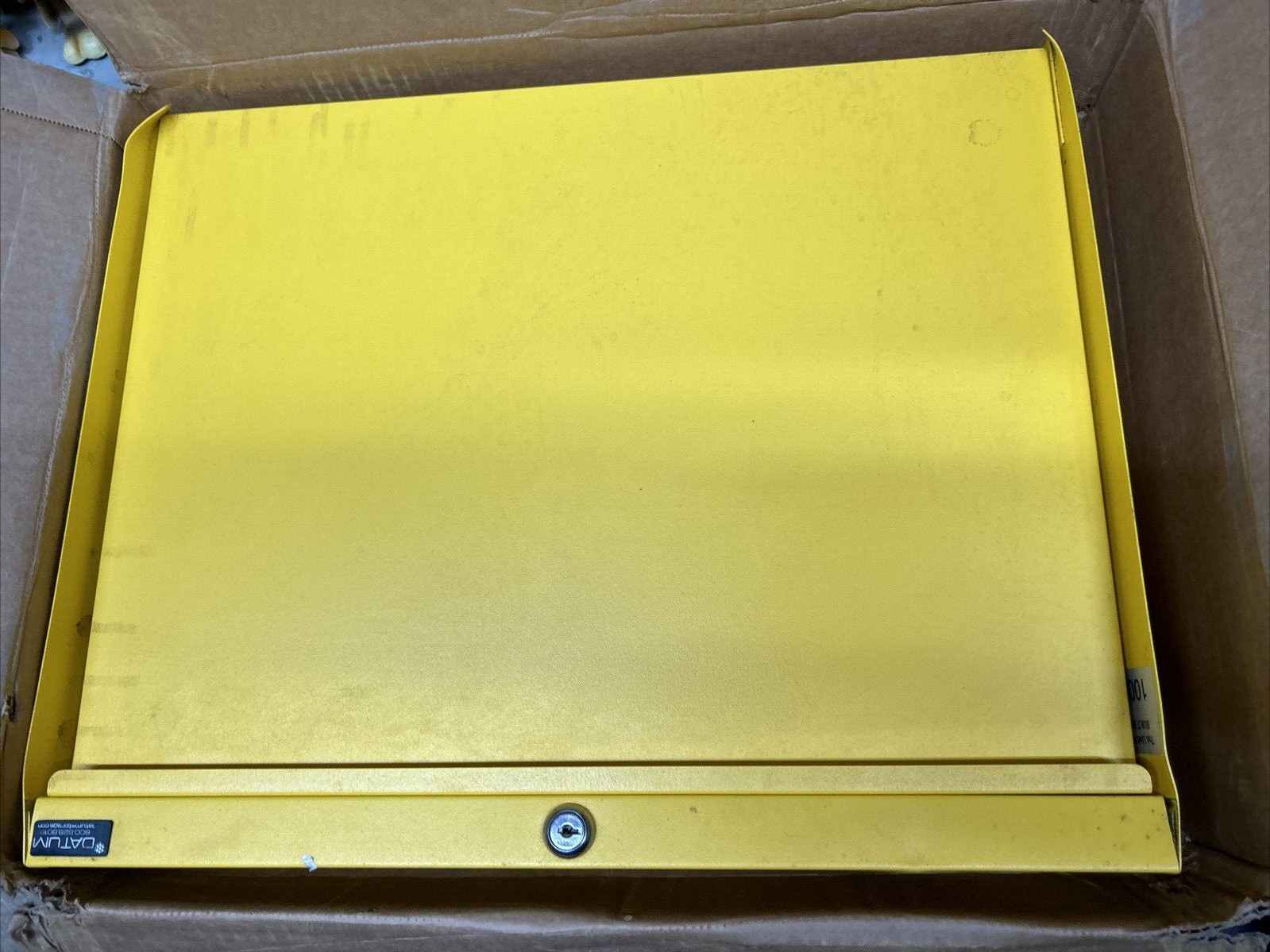 WALLWRITE WW-100SC-T93 Wall Mounted Desk, 20x13-1/2x3-3/8 In, Yellow with key