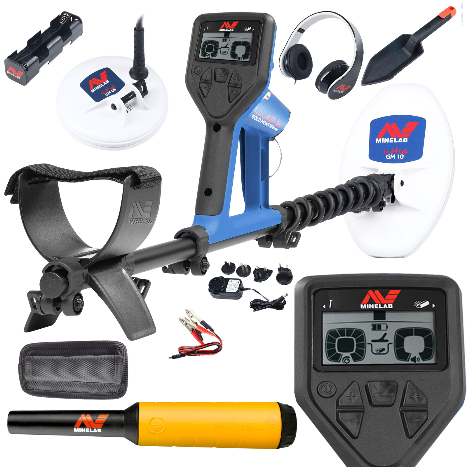 Minelab GOLD MONSTER 1000 with Pro Find 15, 2 Search Coils, Headphones, and More