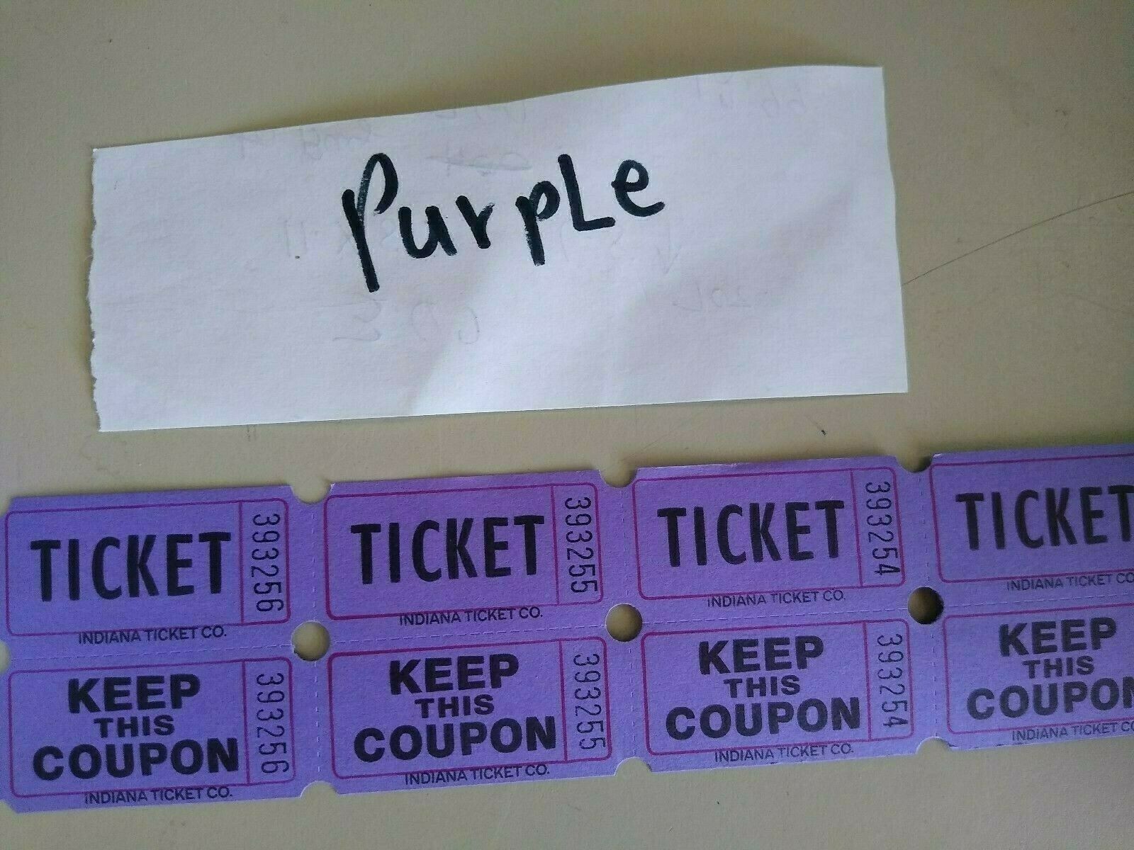 Raffle Tickets 50 Flat Double Stub 50//50 Keep This Coupon Carnival Festival