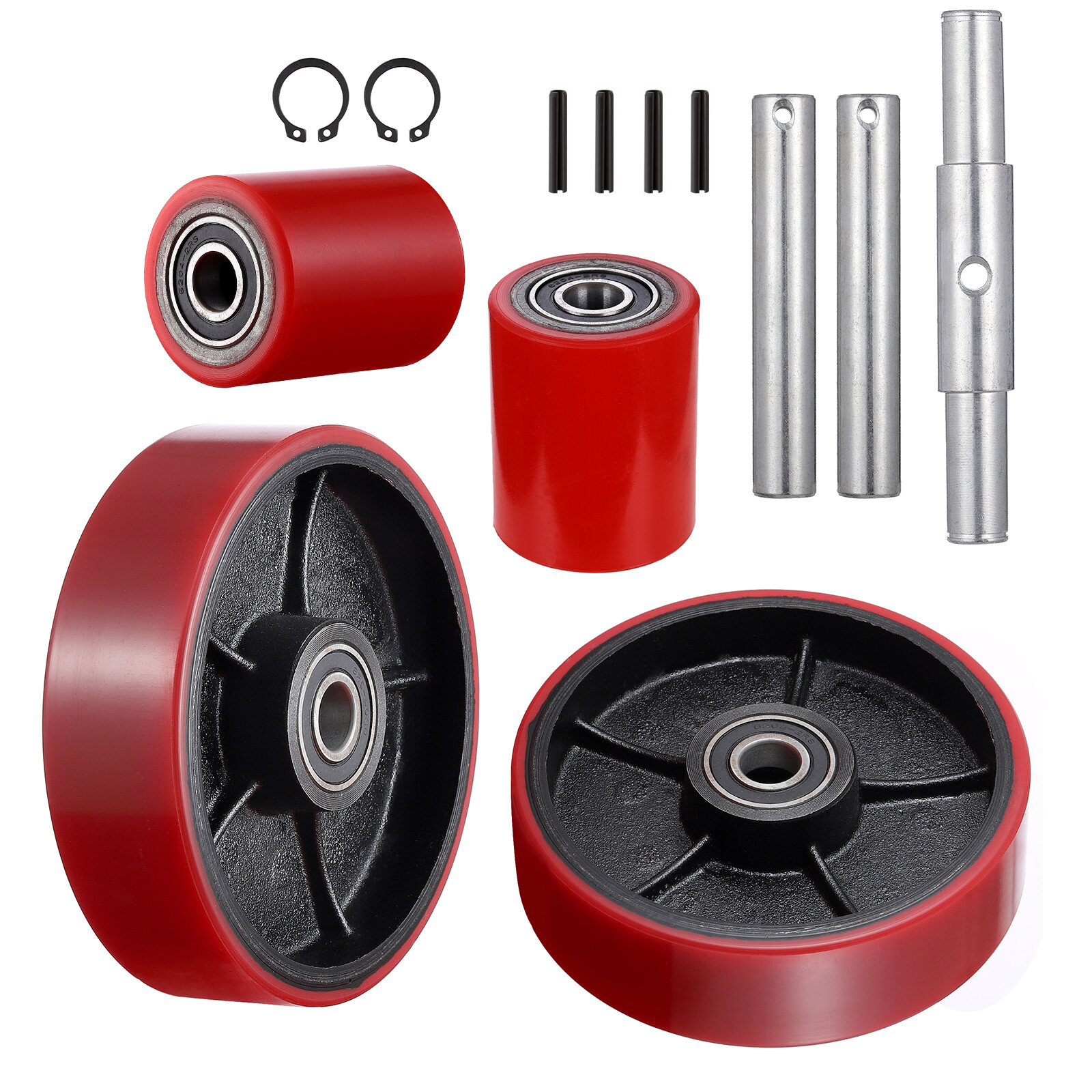 Pallet Jack Truck Wheels Replacement Kit 20mm ID Bearings Steer Wheel Load Wheel