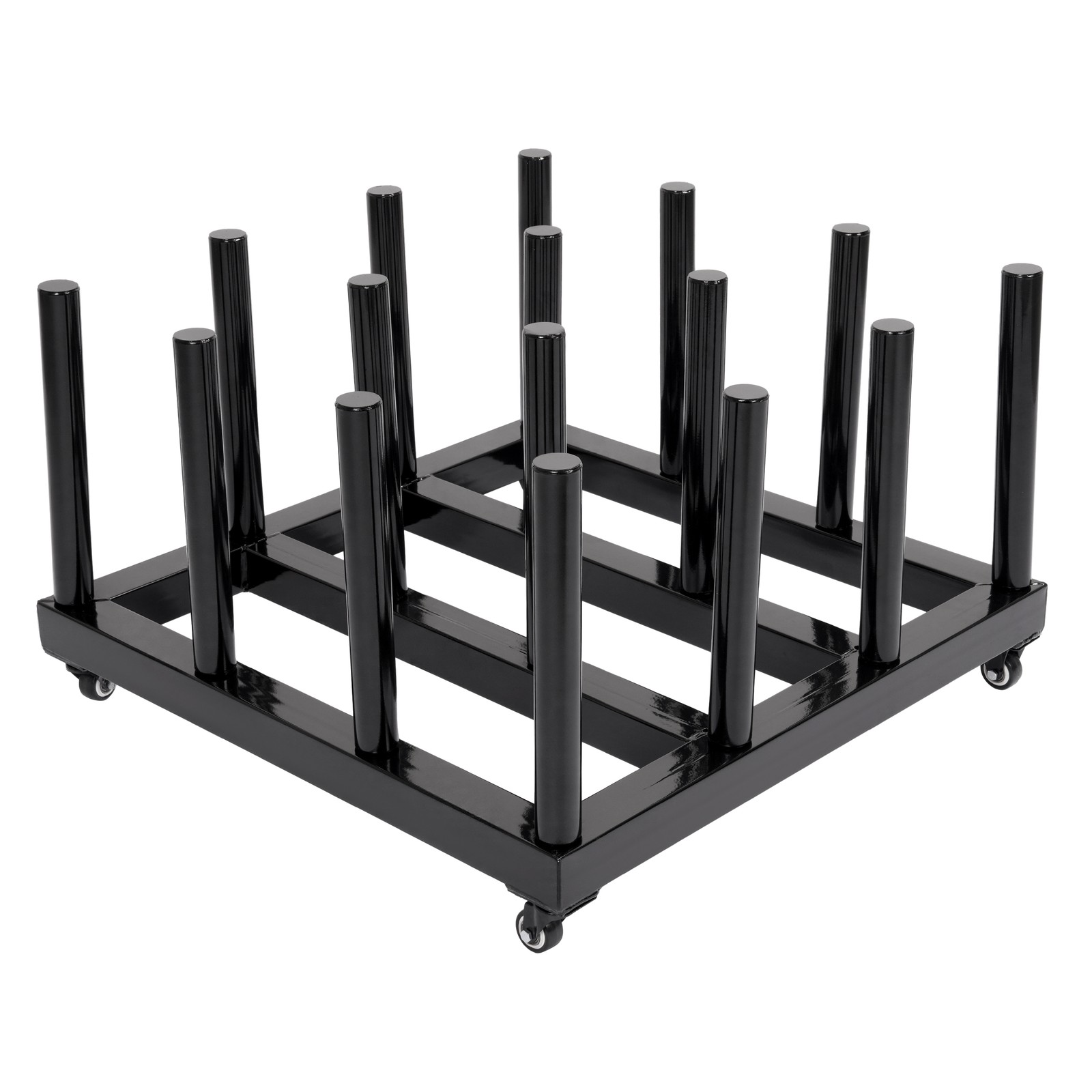 1200LBS Vinyl Cart Mobile Media Rack w/ Casters 16 Rolls Digital Media Storage