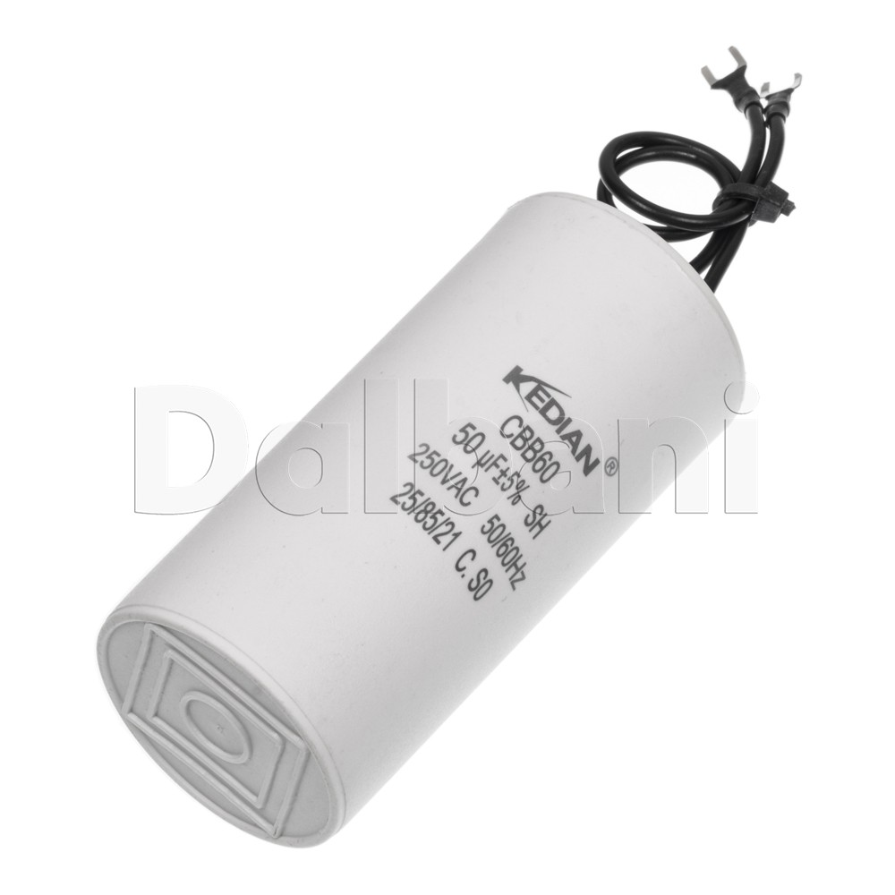 50UF 250VAC Wire Motor Run Capacitor CBB60 50/60HZ HVAC 25/85/21 40X90mm 50MFD