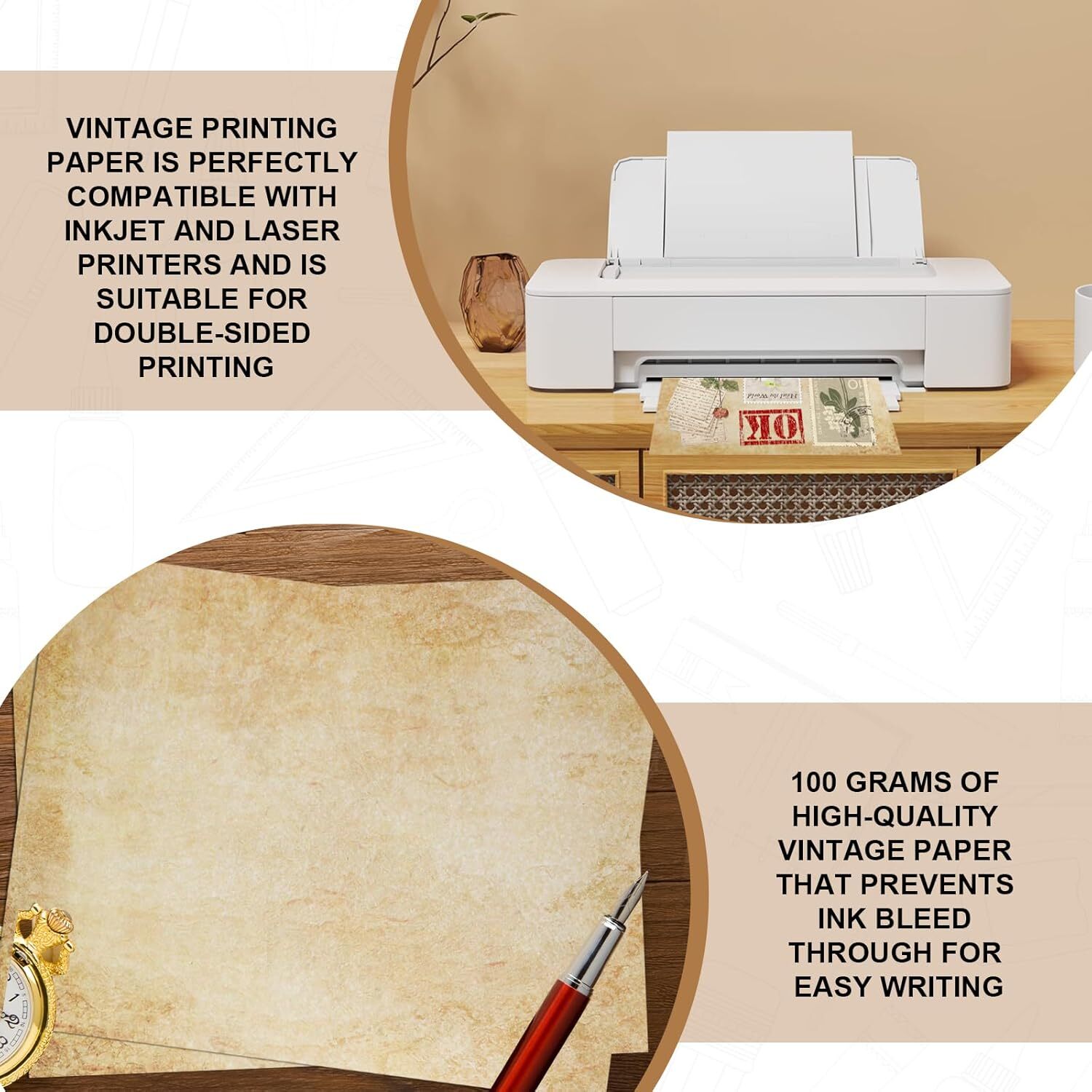 70PCS Vintage Paper 8.5 x 11 in Parchment Paper for Writing Letter wr...