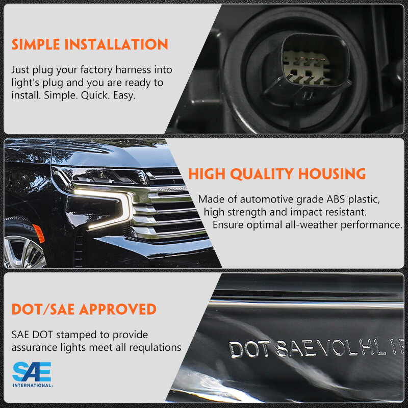 For 2021-2023 Chevy Tahoe Suburban Full LED Headlight Headlamp Passenger Right