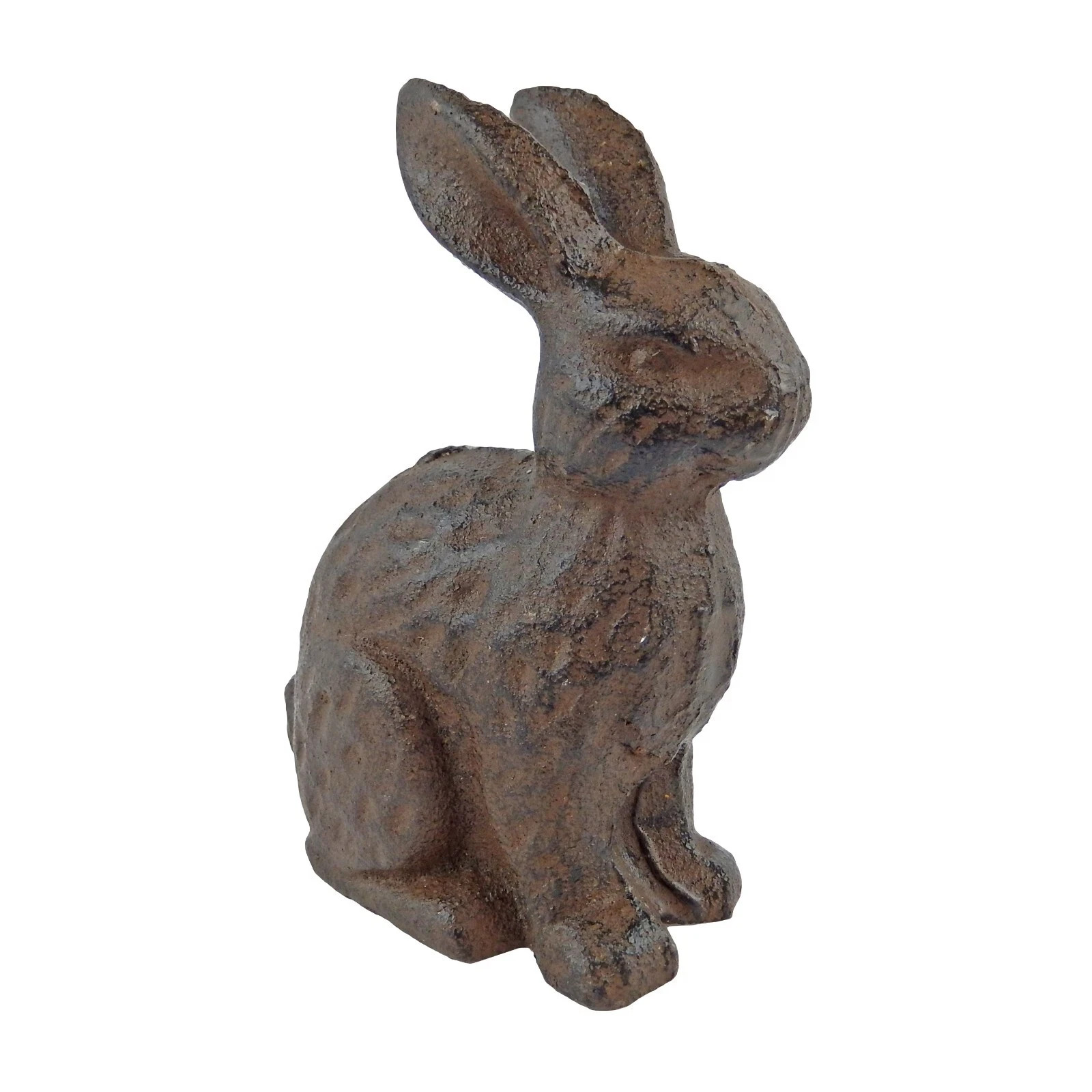 Cast Iron Bunny Rabbit Figurine Cast Iron Shelf Sitter Garden Yard Decor Brown