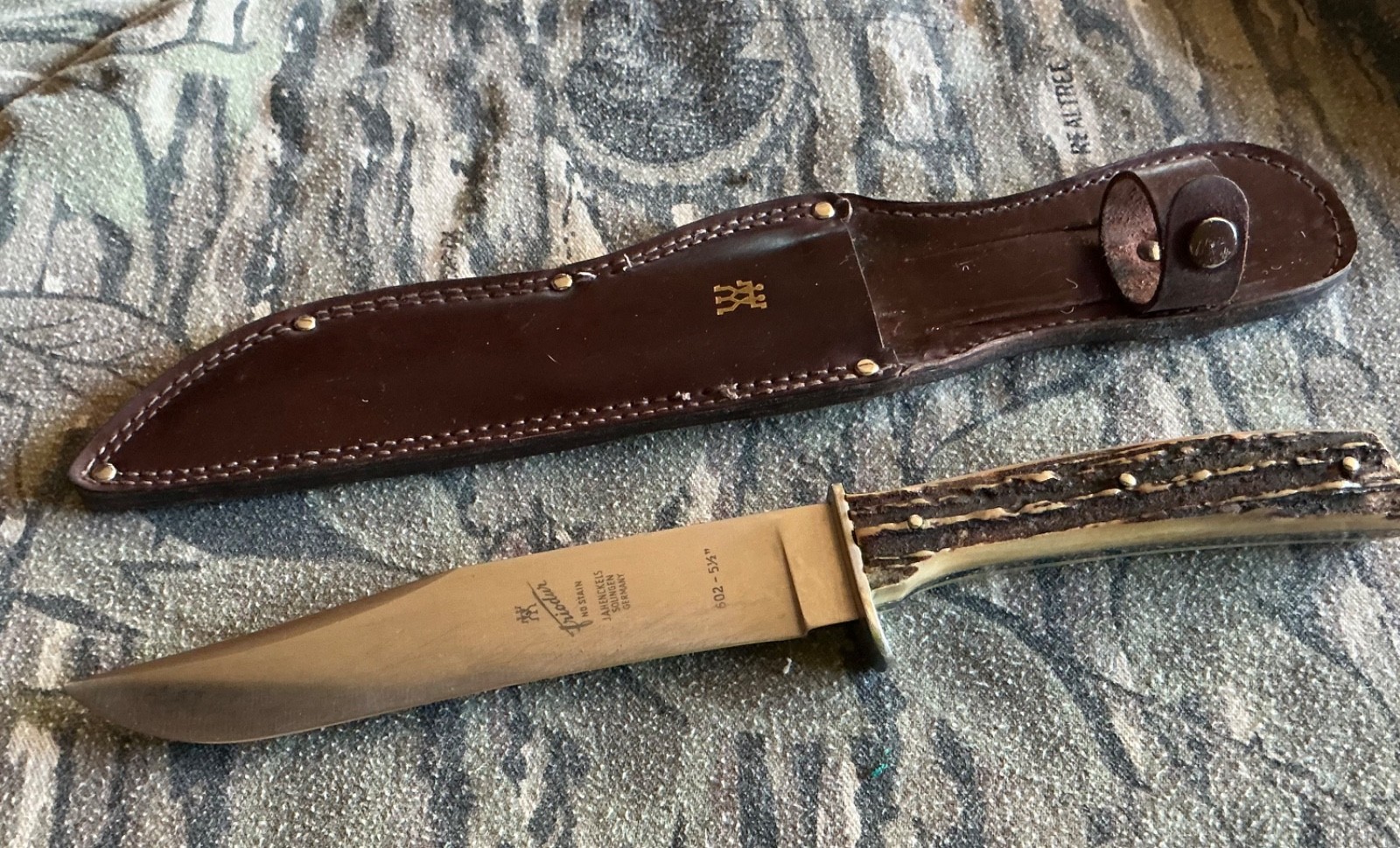 JA Henckels 602 Friordur Solingen Germany Stag Handle Knife w/ sheath