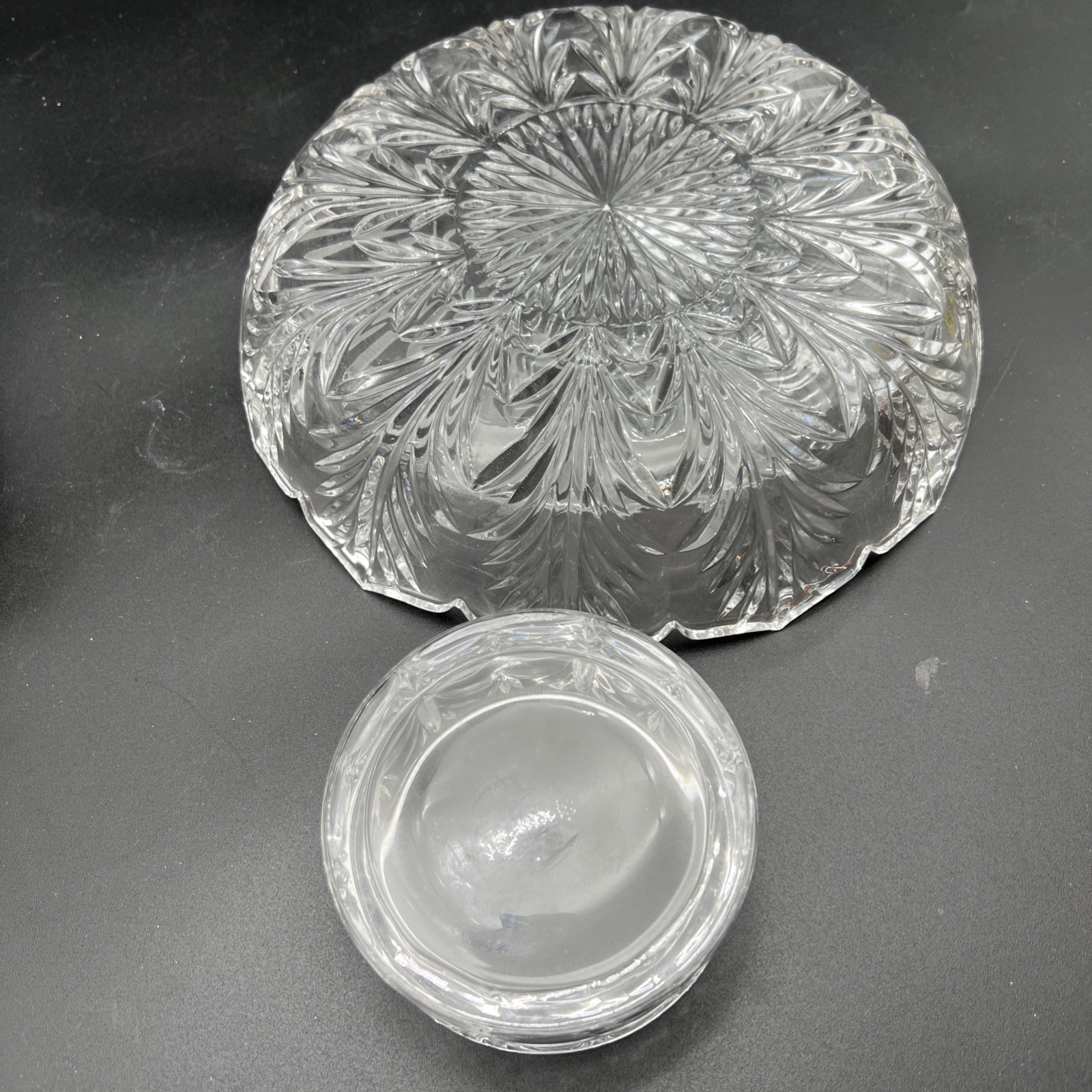 Fifth Avenue Crystal Cracker & Condiment Serving Set 2 Piece (New In box)