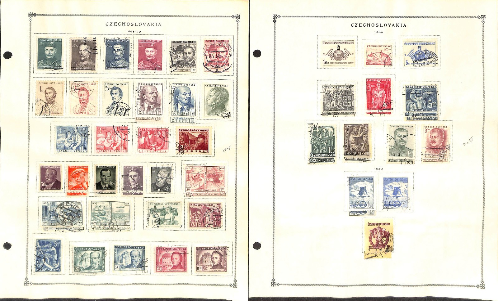 Czechoslovakia Stamp Collection on 50 Scott International Pages, 1918-1967 (BB)
