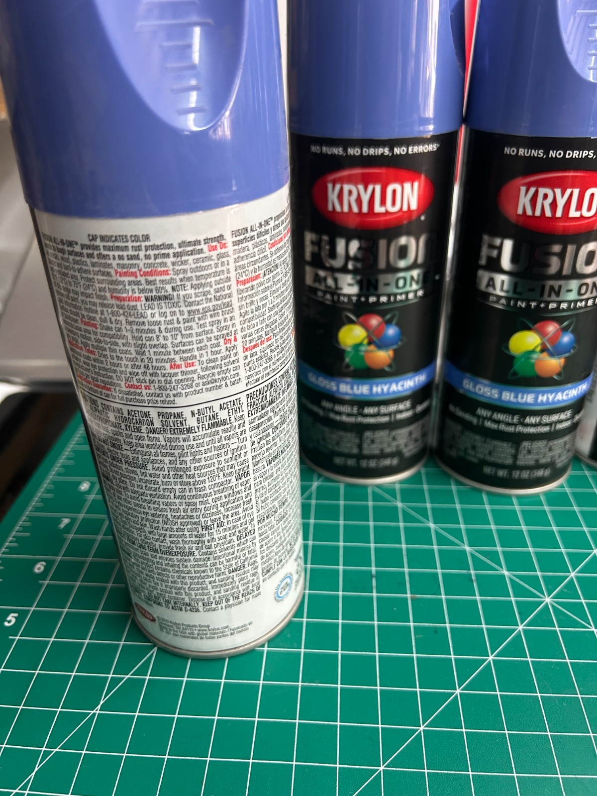 NEW 6-pack lot Krylon K02703007 Gloss Blue Hyacinth All-in-One Spray Paint 12 oz