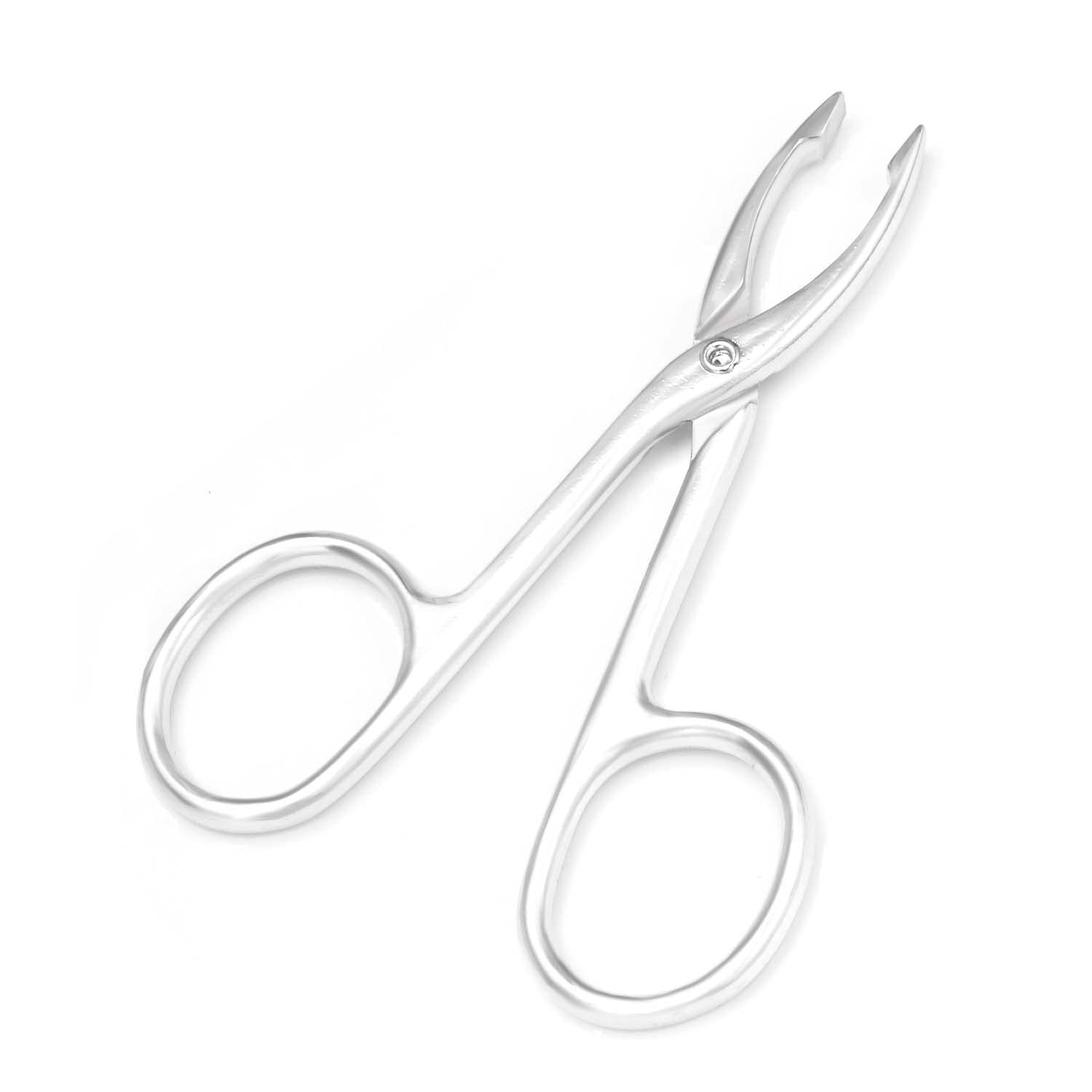 2 Pieces Tweezers Scissor Handle Straight Tip Scissor Shaped Eyebrows Tweezer...