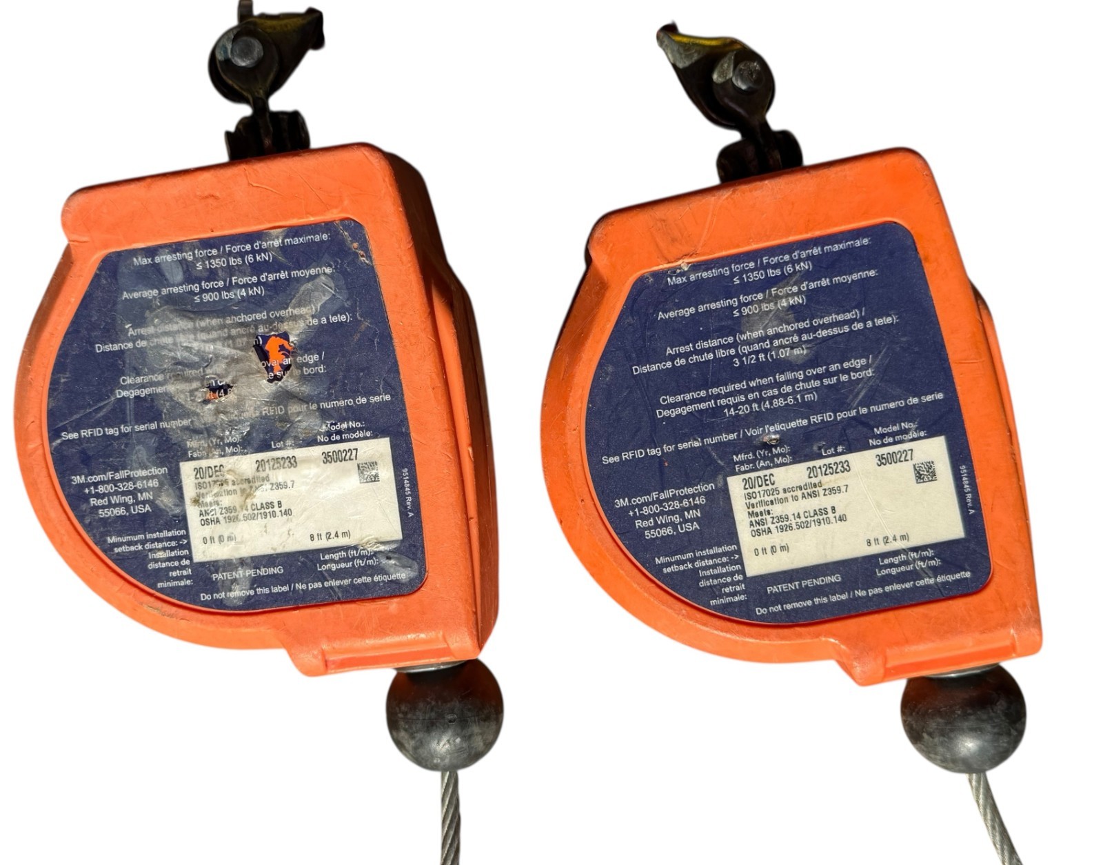 Nano-Lok Edge 3M DBI SALA (3500227) Twin-Leg Self Retracting Lifeline 8 feet SR