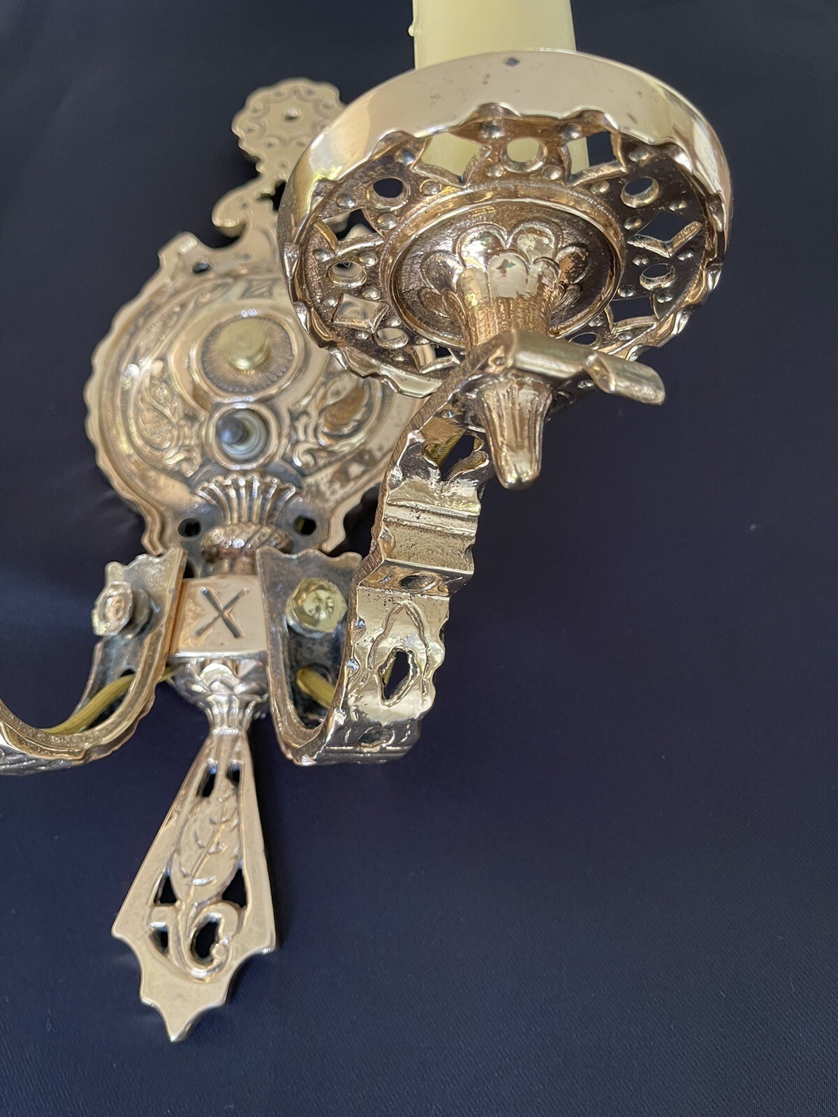 PAIR Antique Aesthetic Solid Brass Wall Sconces East Lake Victorian