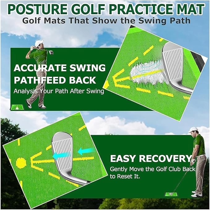 Golf Training Mat for Swing Detection Batting Divot Golf Hitting Practice Mat