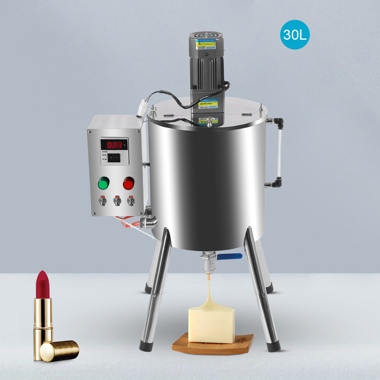 Heating Mixing Filling Machine 30L Stirring Tank Lipstick Paste Filler